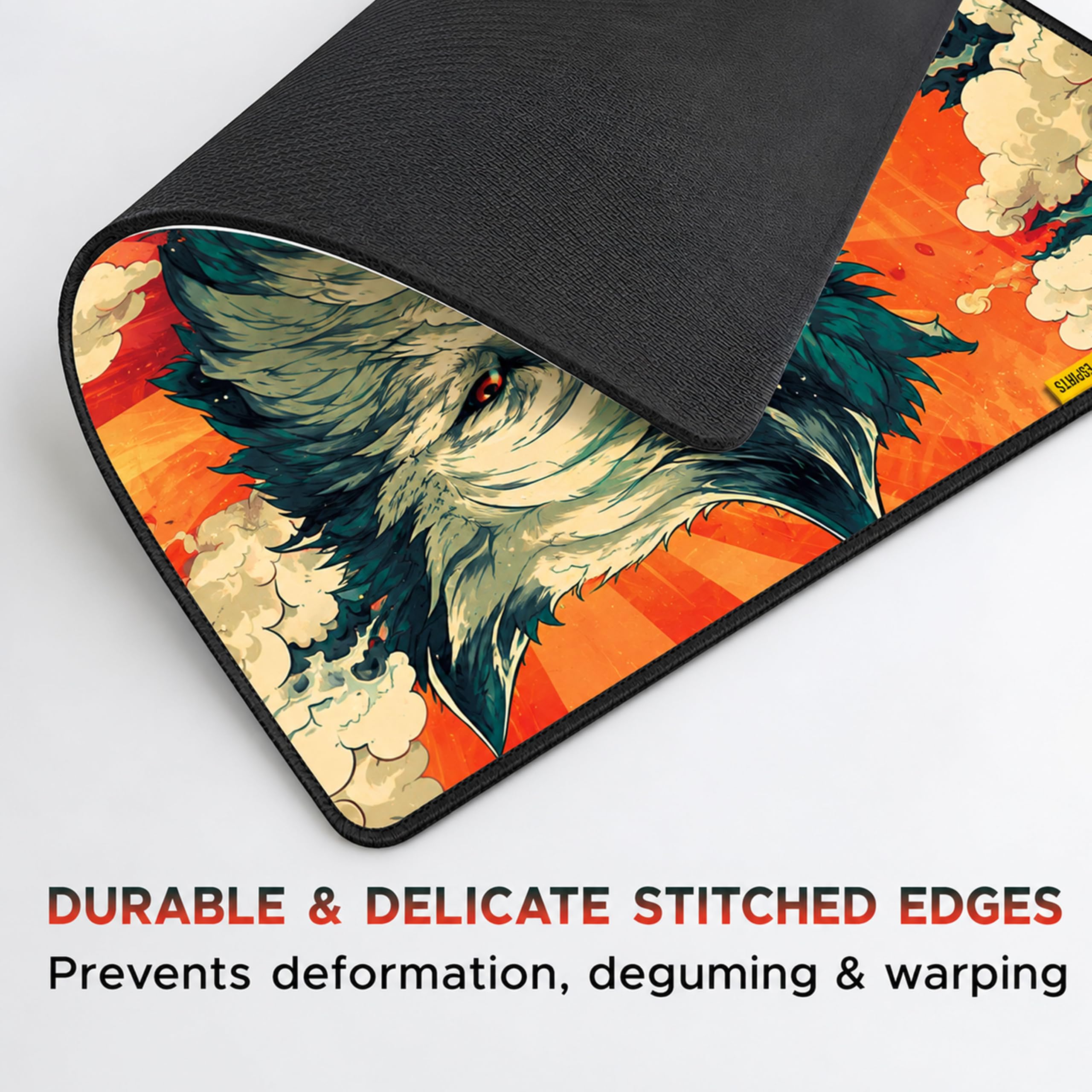 Ant Esports Wolf Mouse Pad 260X210X3mm Anti-fray Stitching, Gaming Mouse Pad Waterproof Surface & Non-Slip Rubber Base Stitched Edges Gaming Mouse Mat for Laptop,Compatible with Laser and Optical Mice — Amazon image 6