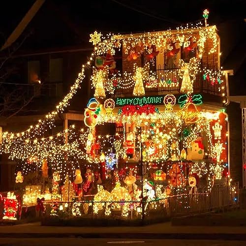 Miniatura 5 de Uptotop - Cadena de luces de Navidad, paquete de 2, total de 200 unidades, 40 pies, enchufe, cadena de luces impermeables para decoraciones de