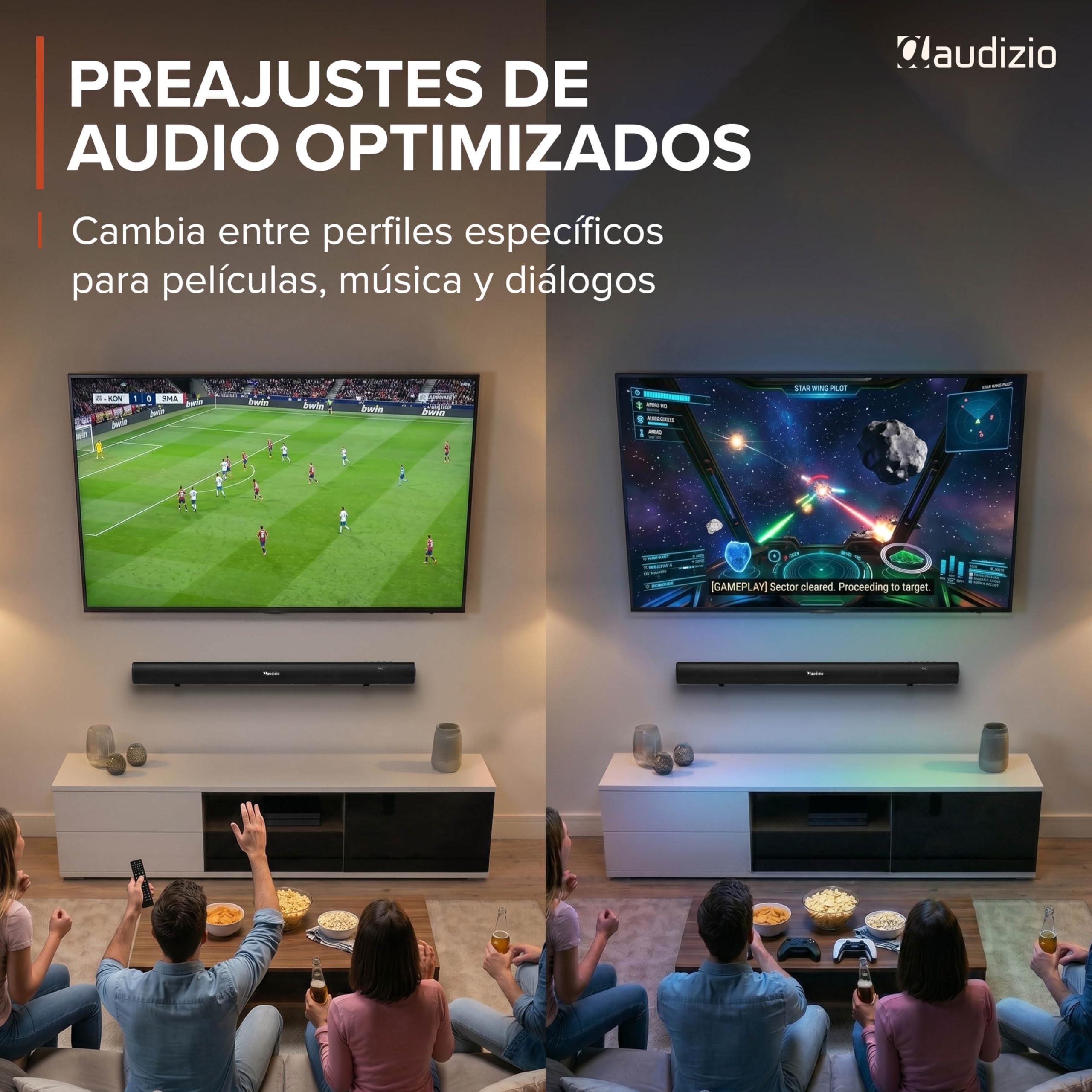 Audizio SB80 – Barra de Sonido 70W con HDMI ARC, Bluetooth 5.3, USB, Entrada óptica y AUX, soundbar 81 cm para TV, Altavoces para televisión con Mando a Distancia, Color Negro