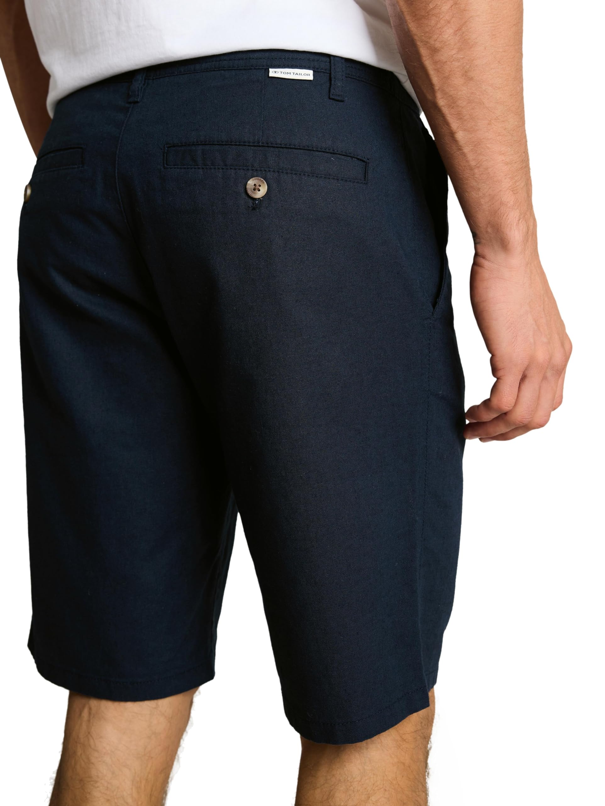 TOM TAILOR Herren Chino Shorts mit Leinen-Anteil