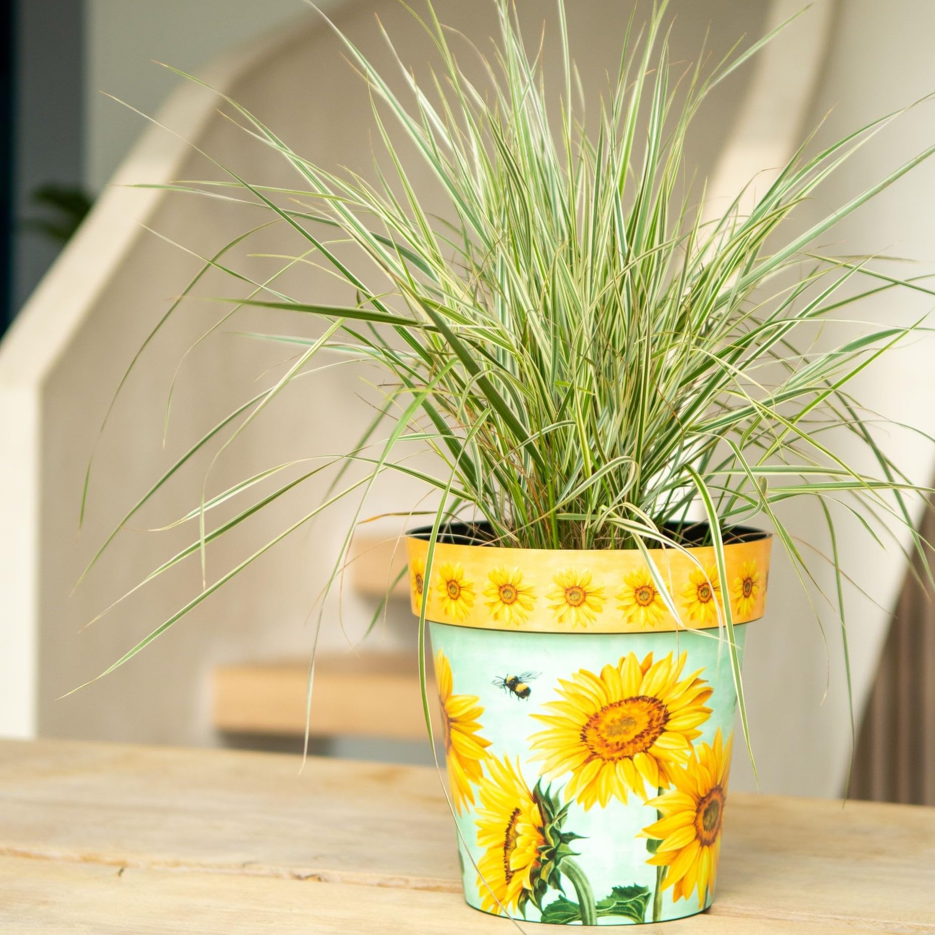 Creekwood Watercolor Sunflower Lightweight Planter, 15Cm