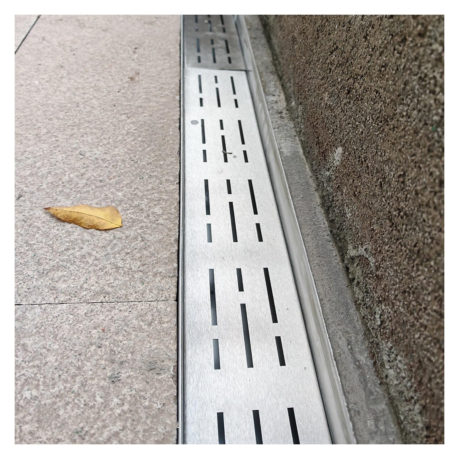 Générique Trwała rynna na podwórze, zestaw rynny ze stali nierdzewnej do odprowadzania wody na patio i balkon (wys. 6,5 x szer. 15 cm/wys. 2,36 x szer. 5,91 cala)