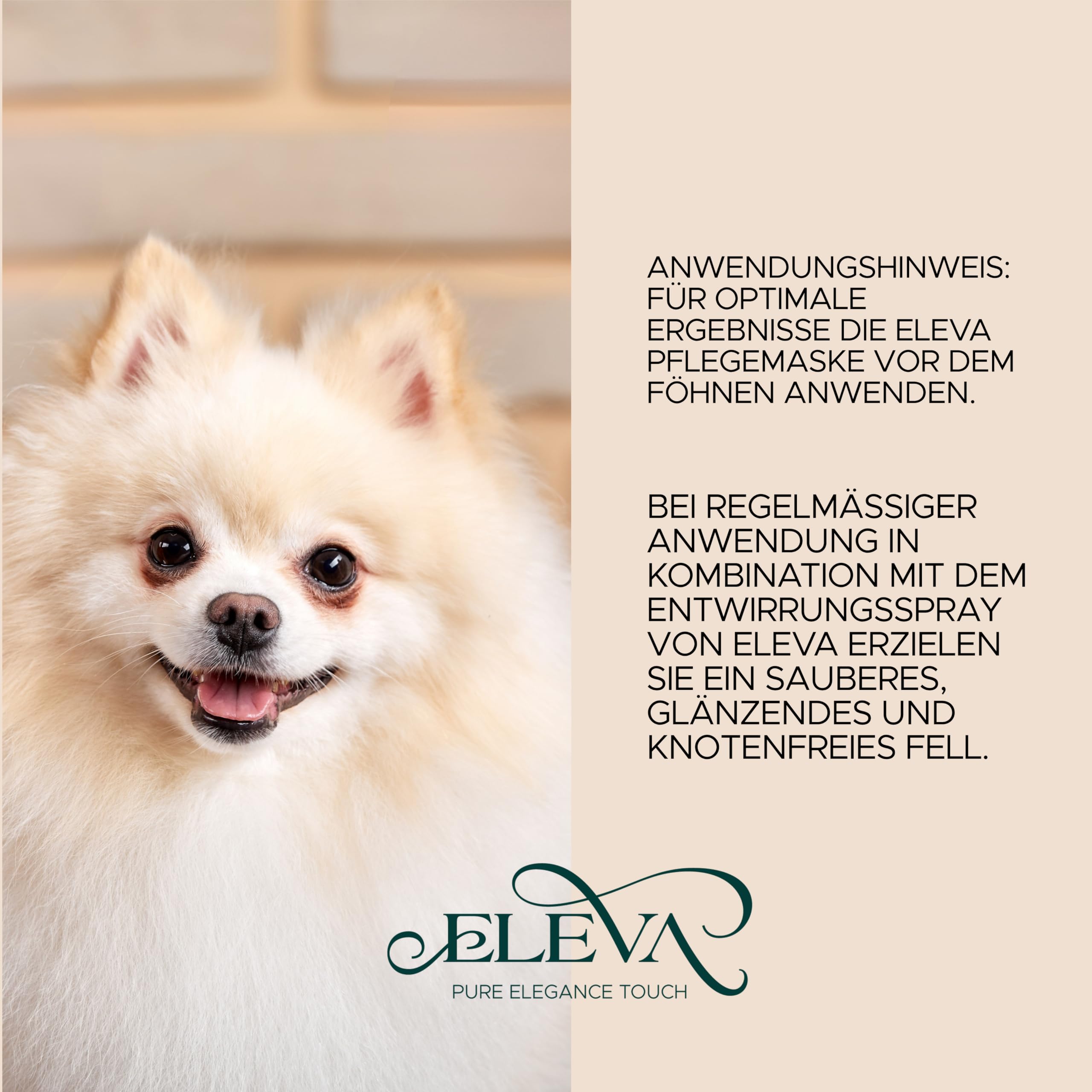 ELEVA PET Hundebürste aus Holz – Zähne aus Stahl – professionelle Pflege – entfernt Knoten ohne Kraftaufwand – für langes und halblanges Fell – hält das Fell sauber und hell – Made in Italy