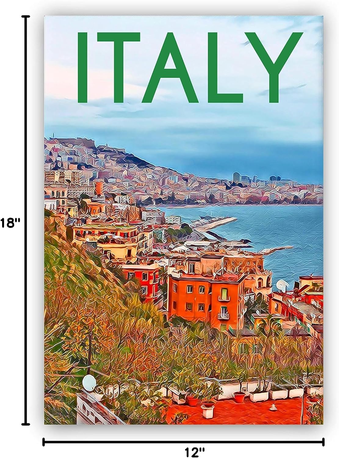 Italy Travel Poster, Italy Cityscape and Landmark Poster Wall Art, Home Wall Art, Office Wall Decor, Posters, Italy Country Poster - 12x18
