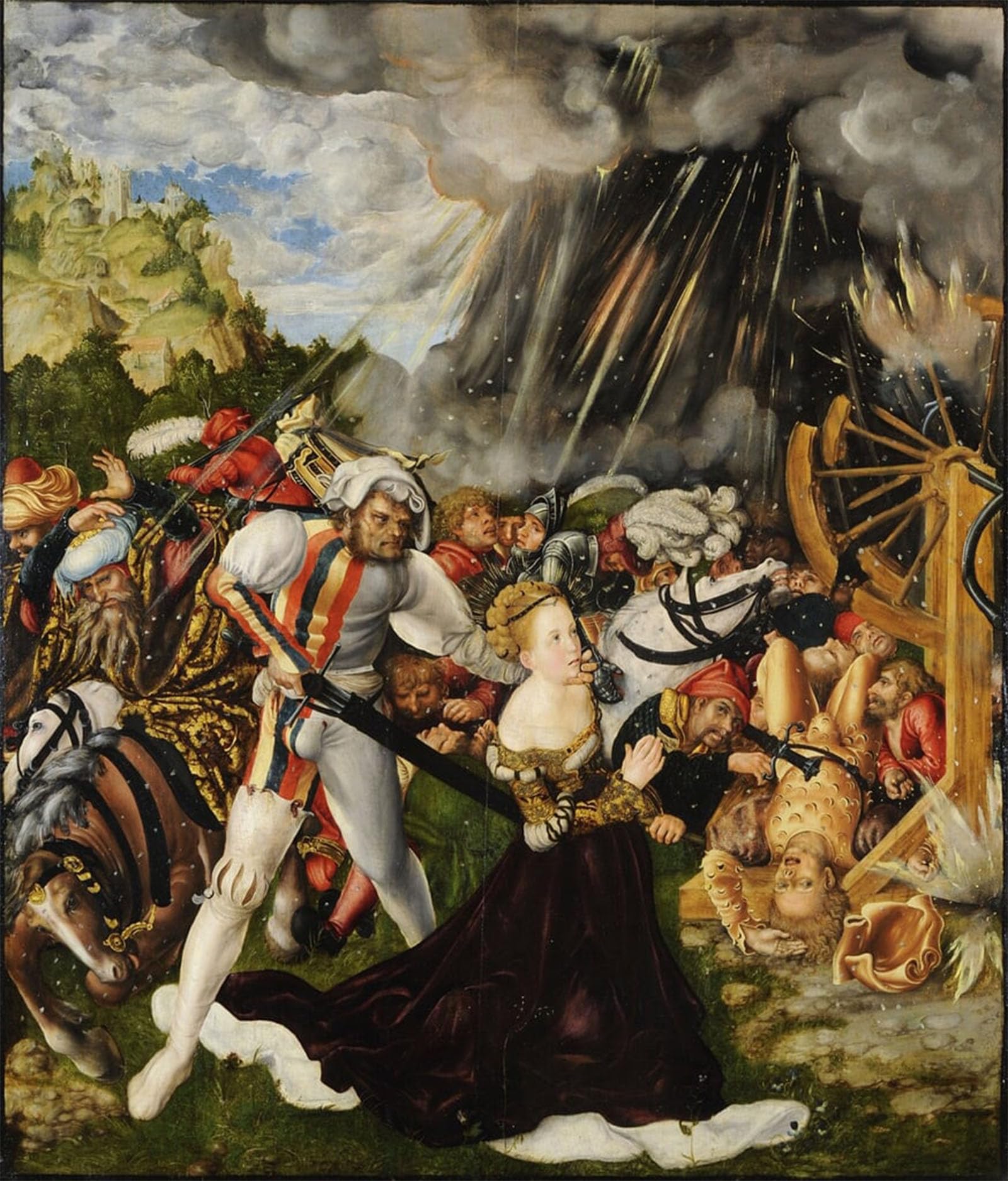 POSTERIIk Vintage Print Pop Art Landscape Artwork the Martyrdom of Saint Catherine Peinture by Lucas the Elder Cranach Art Prints for Office Home Decor 60x90cm