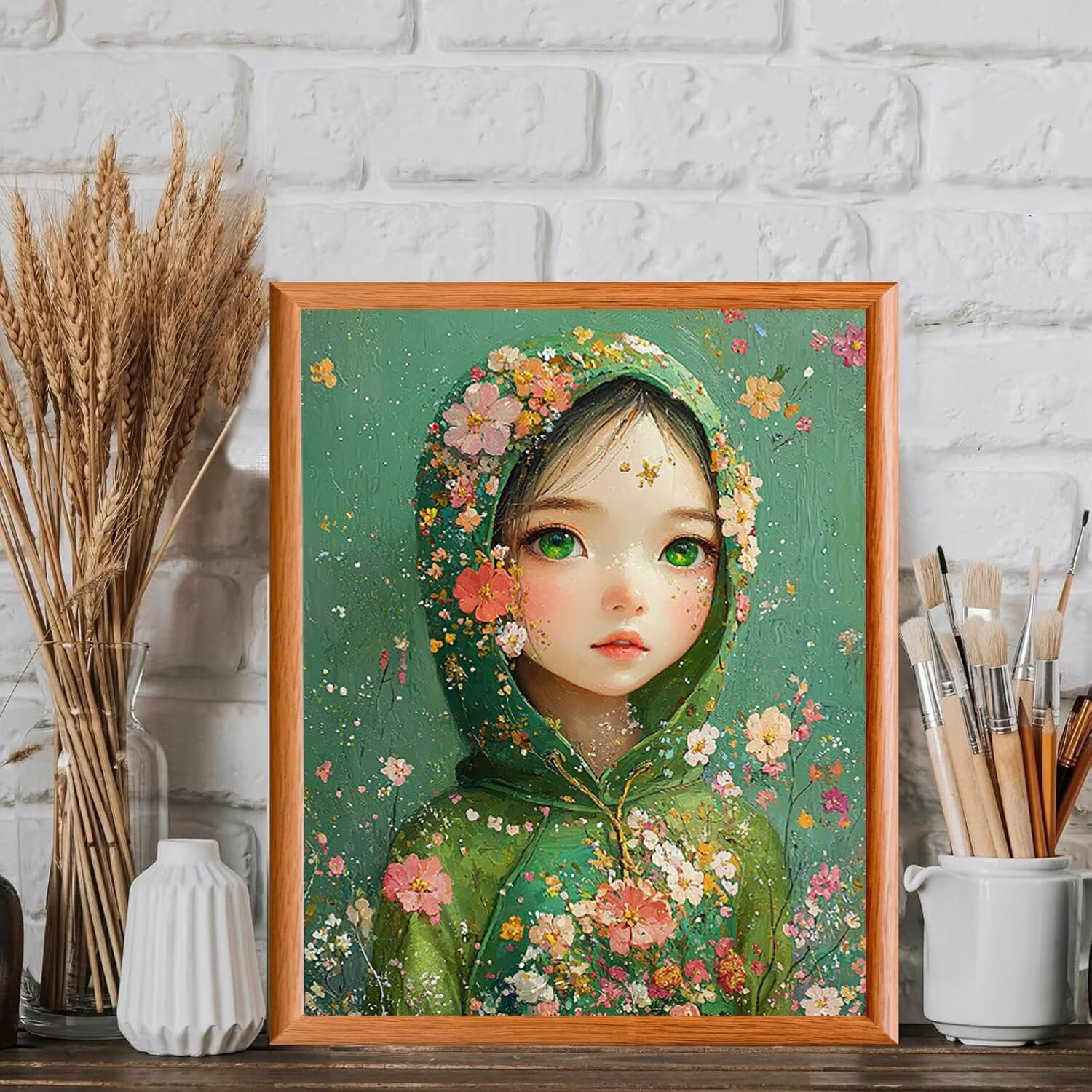 WEISHIWE Dipingere con i Numeri Adulti Ragazza primaverile, 80x100cm s-121 | Paint by Numbers Kit con Pennelli e Acrilico Pigmento, Fai da te Olio La Pittura di Numeri Kit, Decora la Casa, senza Cornice