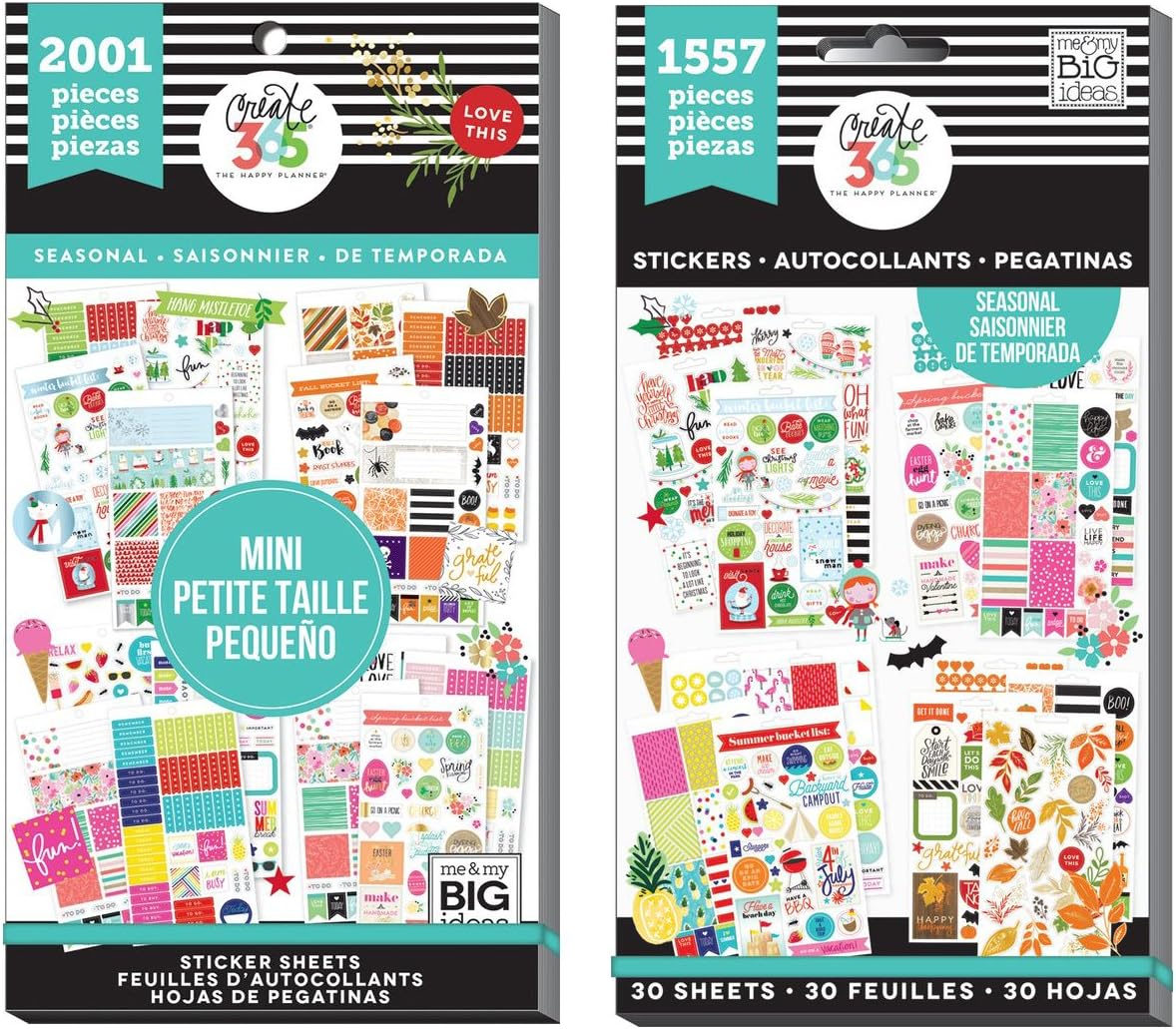Happy Planner Sticker Value Packs - Seasonal Classic and Seasonal 2 Mini