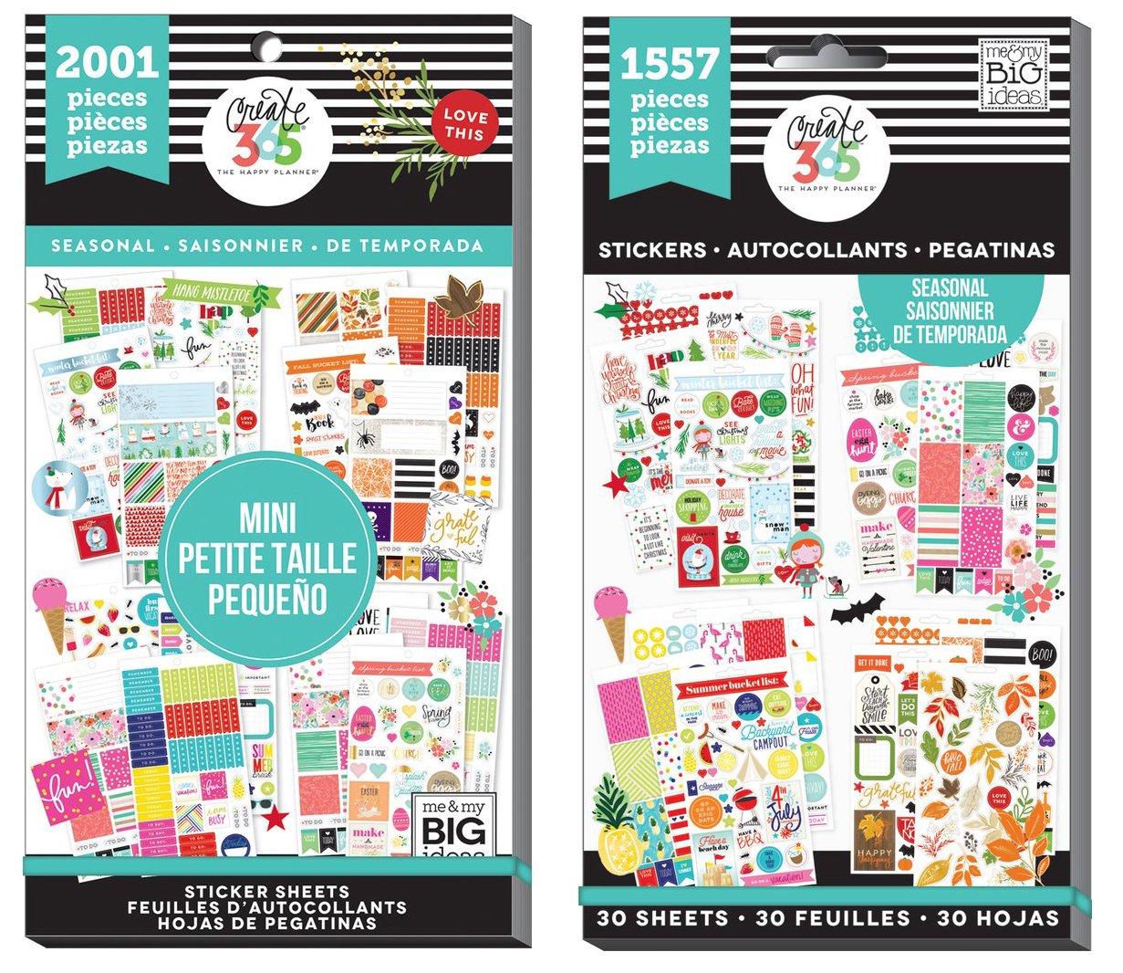 Happy Planner Sticker Value Packs - Seasonal Classic and Seasonal 2 Mini