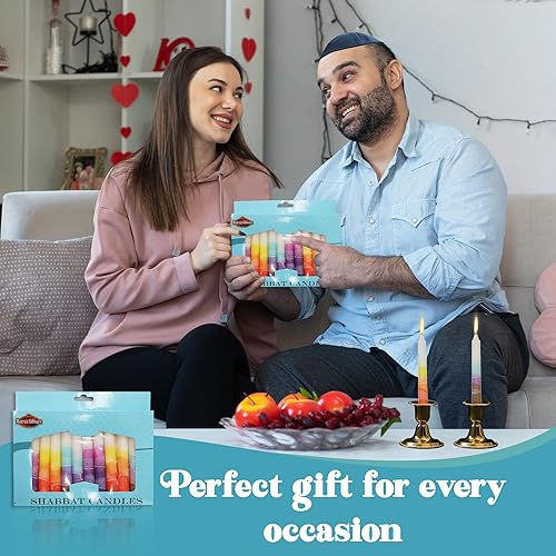 Miniatura 120 de Majestic Giftware /Safed Candles - Paquete de 12 velas Shabat (SC-SHTR-T) Velas tradicionales de Shabat hechas a mano de 5 pulgadas sin goteo Se
