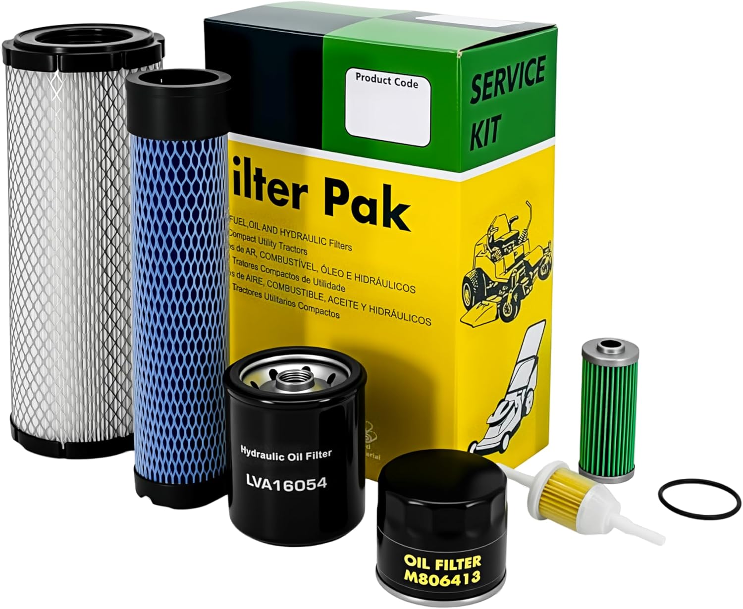 Hedie Air Filter Maintenance Kit Fit for John D 2400 2550 2700 2750 Mower 1023E 1025R 1026R 2025R 2026R Compact Utility Tractor (LVU34503 Kit)