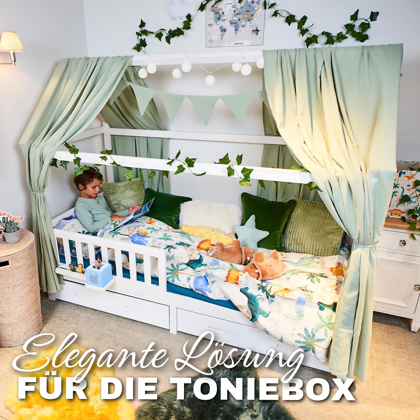 ALAVYA HOME® Étagère murale adaptée pour Toniebox I spécialement conçue pour lit de maison, pour enfants, idéale pour Toniebox magnétique, pour garçons et filles