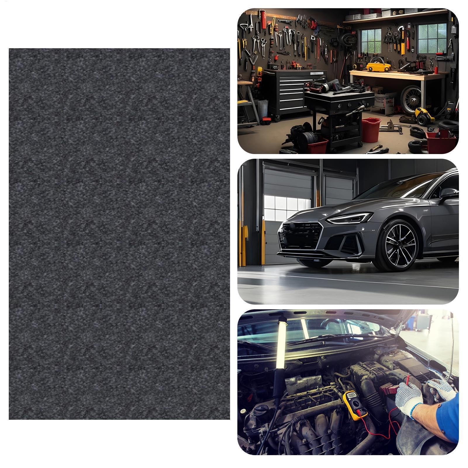 Garage Floor Mat, Felt Car Rug, Anti Slip Washable Protection Design, Impermeable Maintenance Pad Ideal para Debajo de los vehículos y Las entradas, 98 x 236 Pulgadas