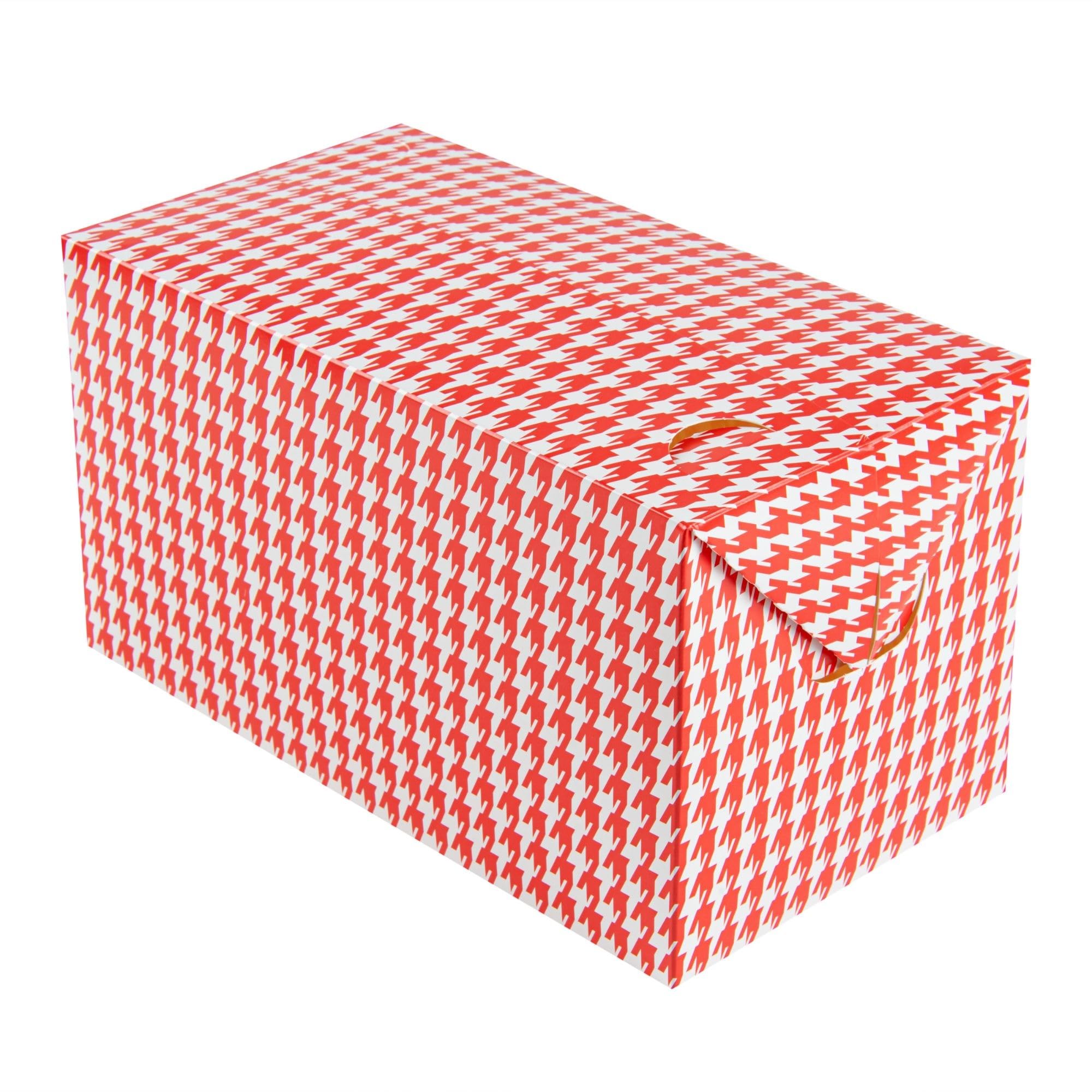 Bio Tek - Cajas para llevar de 80 onzas, 100 recipientes rectangulares para alimentos, cierre superior rápido, desechables, contenedores de papel de pata de gallo rojo, para hamburguesas o pollos