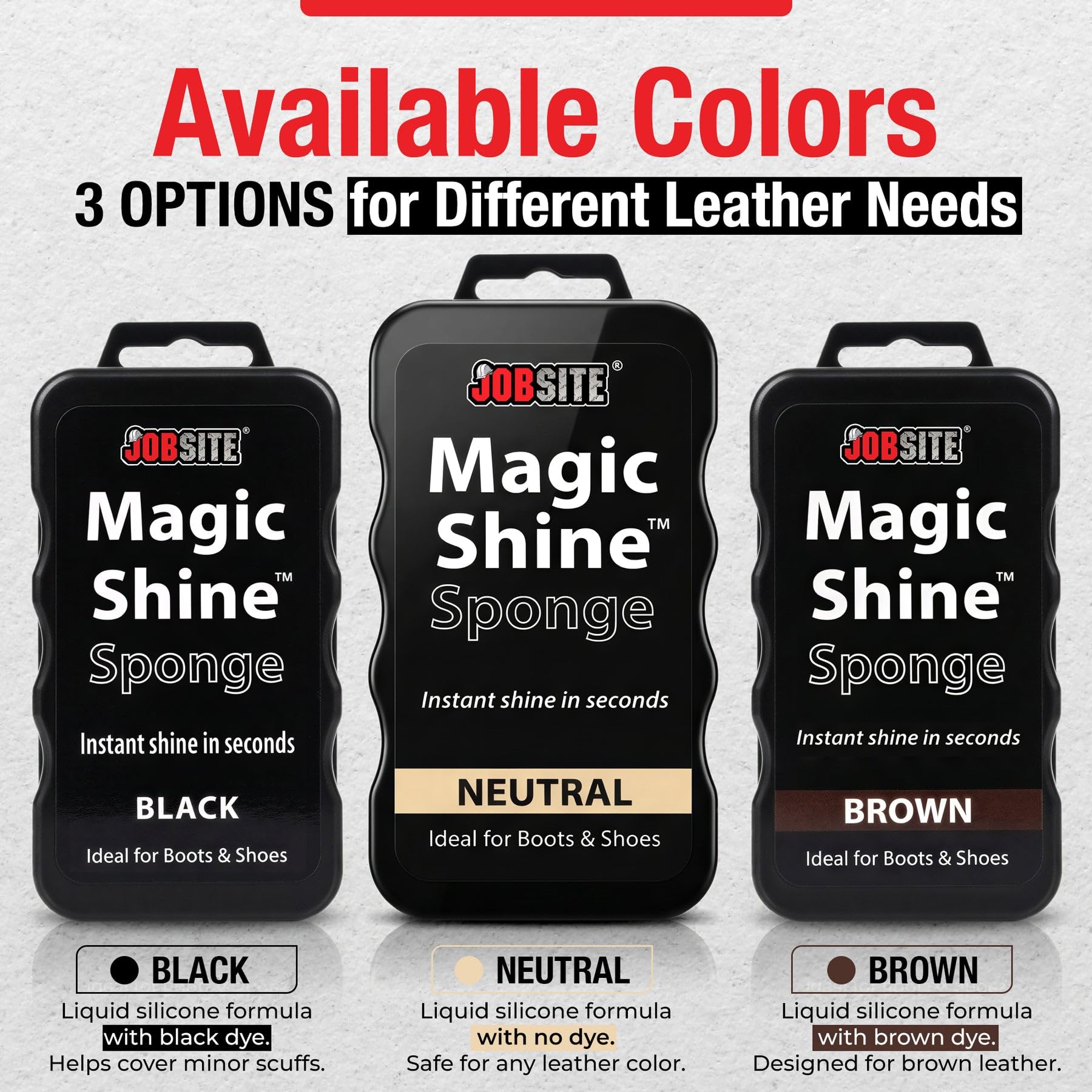 Jobsite Instant Express Leather Boot & Shoe Shine Sponge - Black - 6 Pack