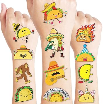 60 PCS Taco Bout Love Temporary Tattoos - Pre-Cut
