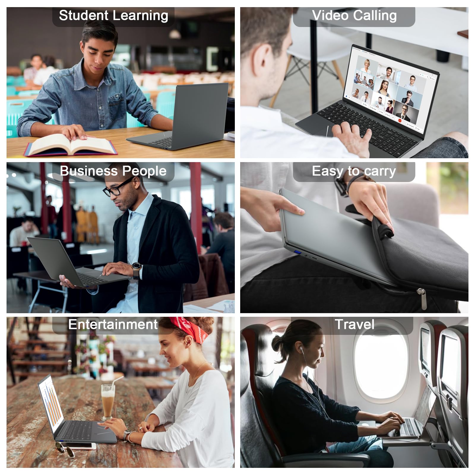 PINSTONE Ordinateur Portable 15,6 Pouces, PC Portable Celeron N5095 | 16 Go RAM 512 Go SSD, Écran Full HD, Lecteur d’empreintes, HDMI, WiFi 5, Bluetooth, pour Bureau et Études