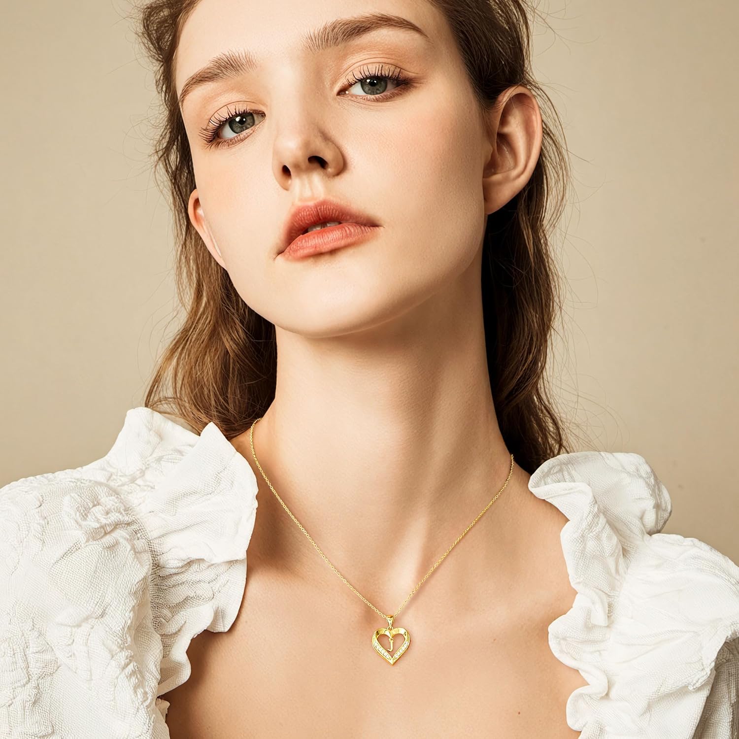 TURANDOSS Valentines Day Gifts for Kids Teen Girls - Heart Initial Necklaces, Dainty 14K Gold Plated CZ Heart Letter A-Z Pendant Necklace Trendy Jewelry Valentines Day Gifts for Wife Girlfriend - Image 8