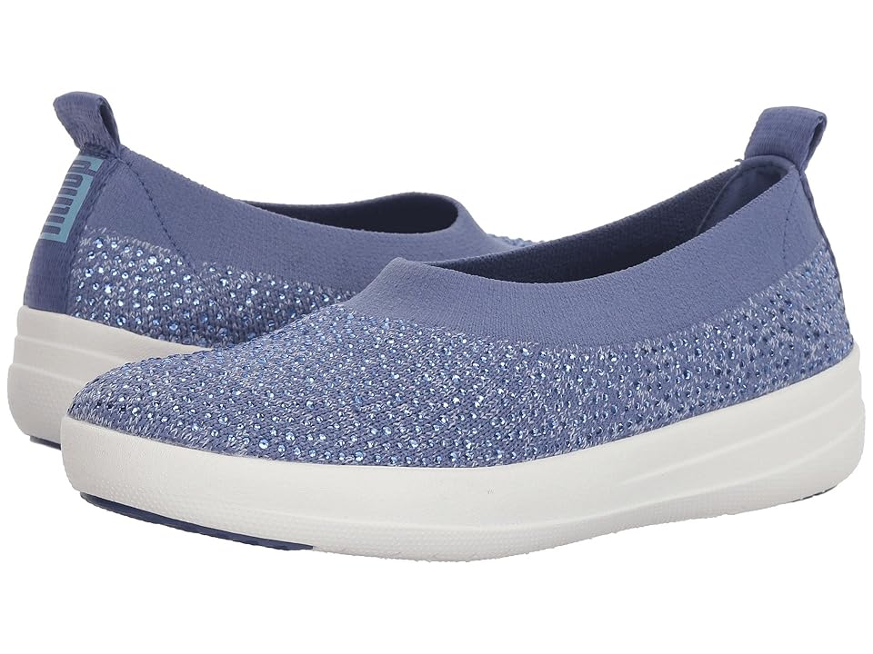 

FitFlop Uberknit Slip-On Ballerina (Indian Blue/Powder Blue) Women's Slip on Shoes