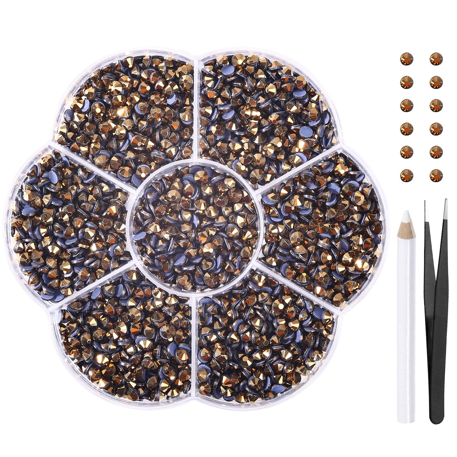 Liliume 5000pcs Hotfix Strasssteine 21 Farben 5 Größen Strasssteine für DIY Handwerk