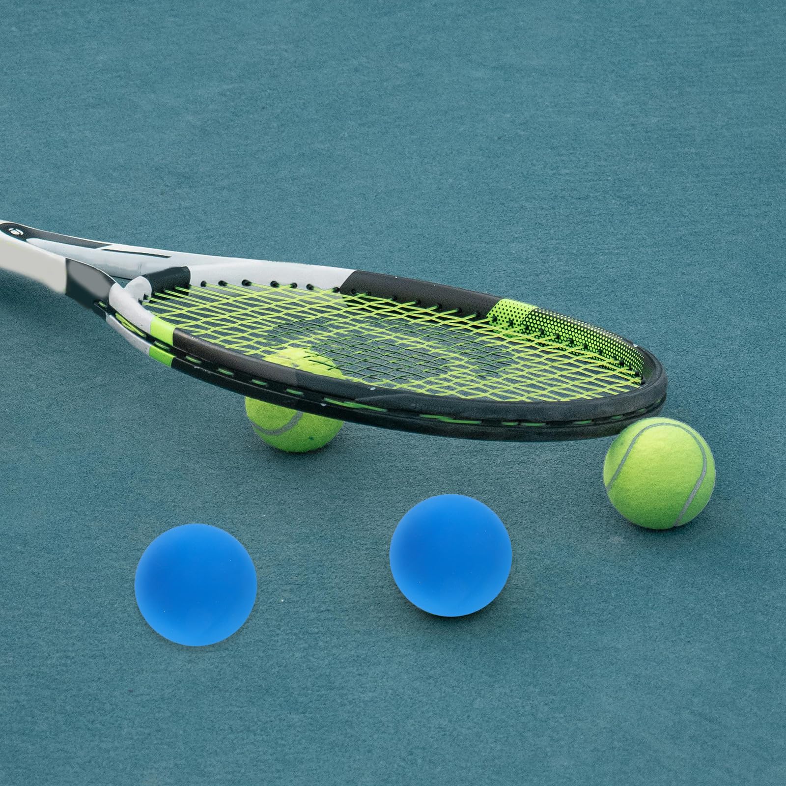 Healvian 6 Palline da Squash: Palline rimbalzanti in Gomma - Attrezzi per l'allenamento dello Squash, Pallamano di Reazione - Accessori per Racquetball per Sport da Campo, Nero