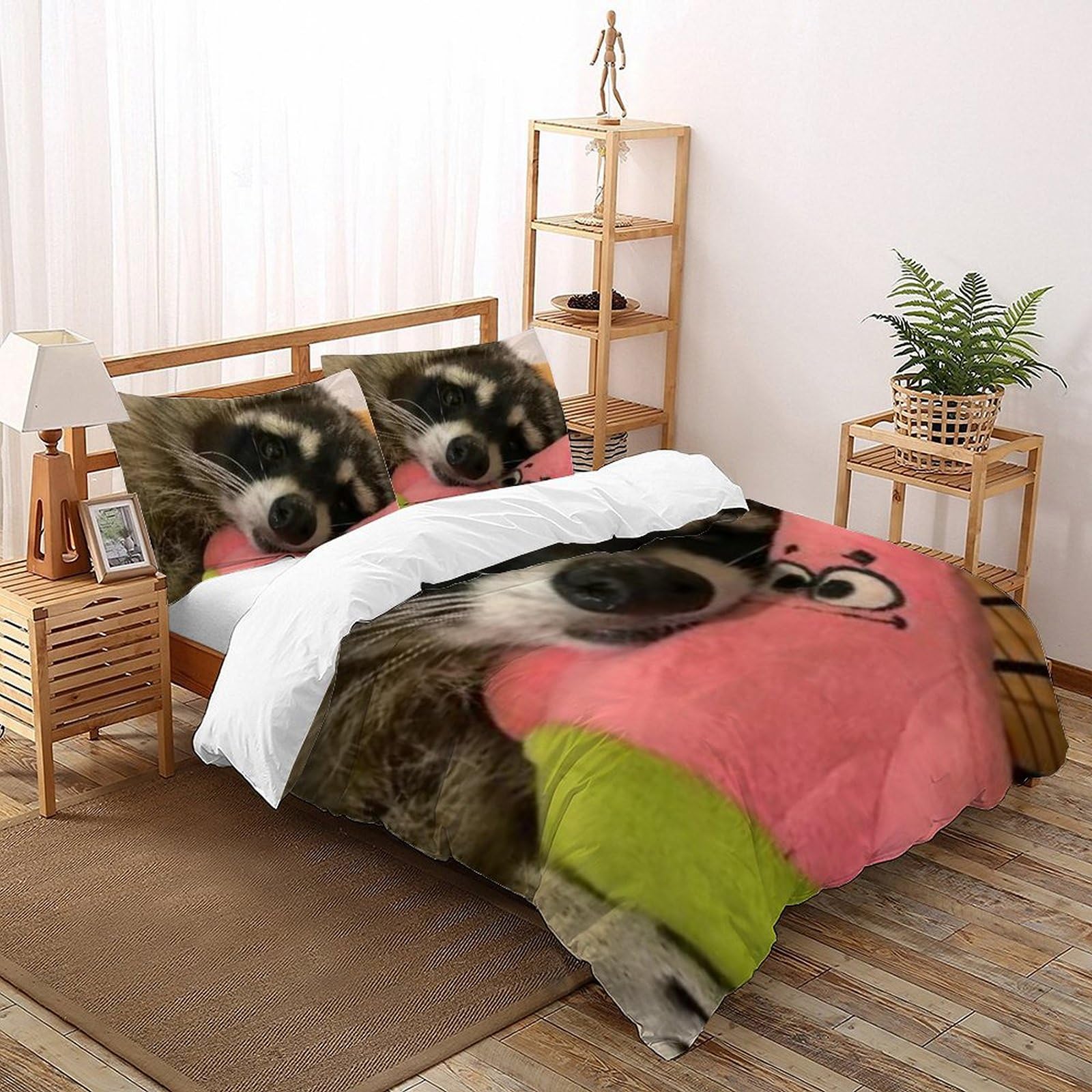 Parure raton laveur 260x220 cm pour créer une ambiance nature dans la chambre des filles