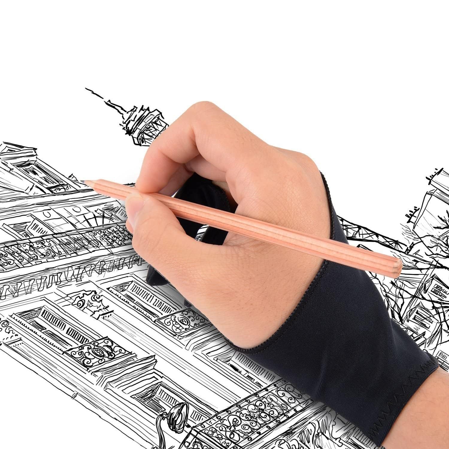 ChiggiWiggi 2 Finger Professional Artist Glove Anti Smudge for Sketching, Painting and Drawing Tablet (Pack of 1) - Small Size (B0CXF66Q57) Amazon Price History, Amazon Price Tracker