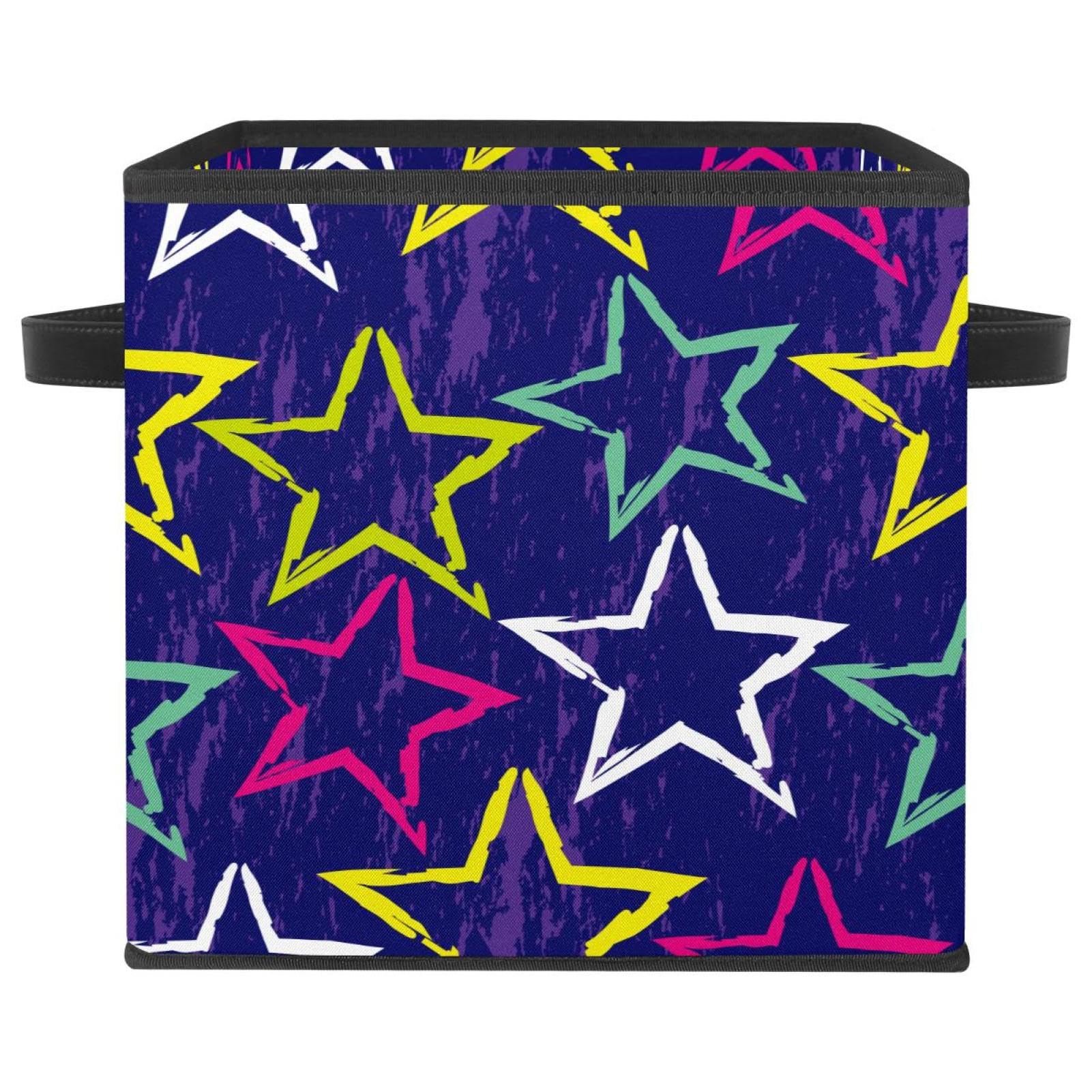 Boîte rangement pliable tissu cube poignées jouets vêtements livres maison