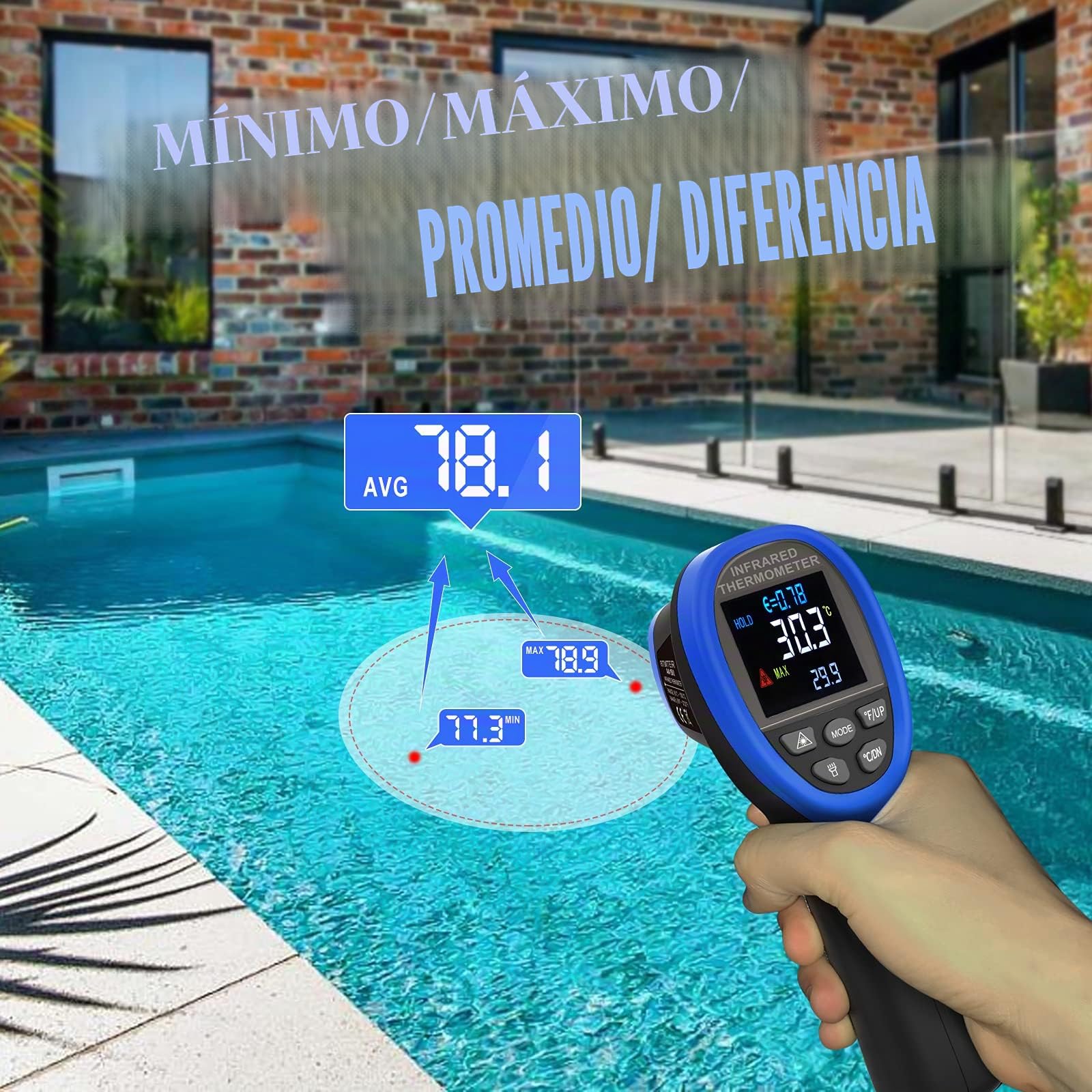 BTMETER BT-1800C Pirómetro -58~3272°F (-50~1800℃) Pistola de Temperatura IR, D:S 50:1 Termómetro Infrarrojo de Alta Temperatura para HVAC Industrial Hornos de Forja (NO para Temperatura Humana)