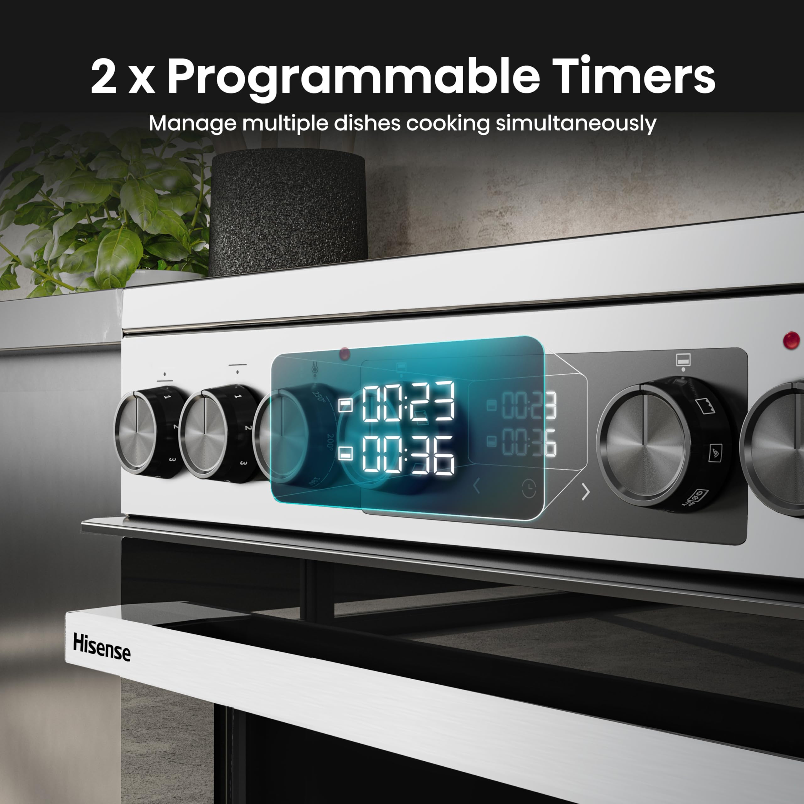 Hisense Hi6 Max 60cm Electric Cooker with Ceramic Hob HDCEC6C20W - White - A Rated — view 10