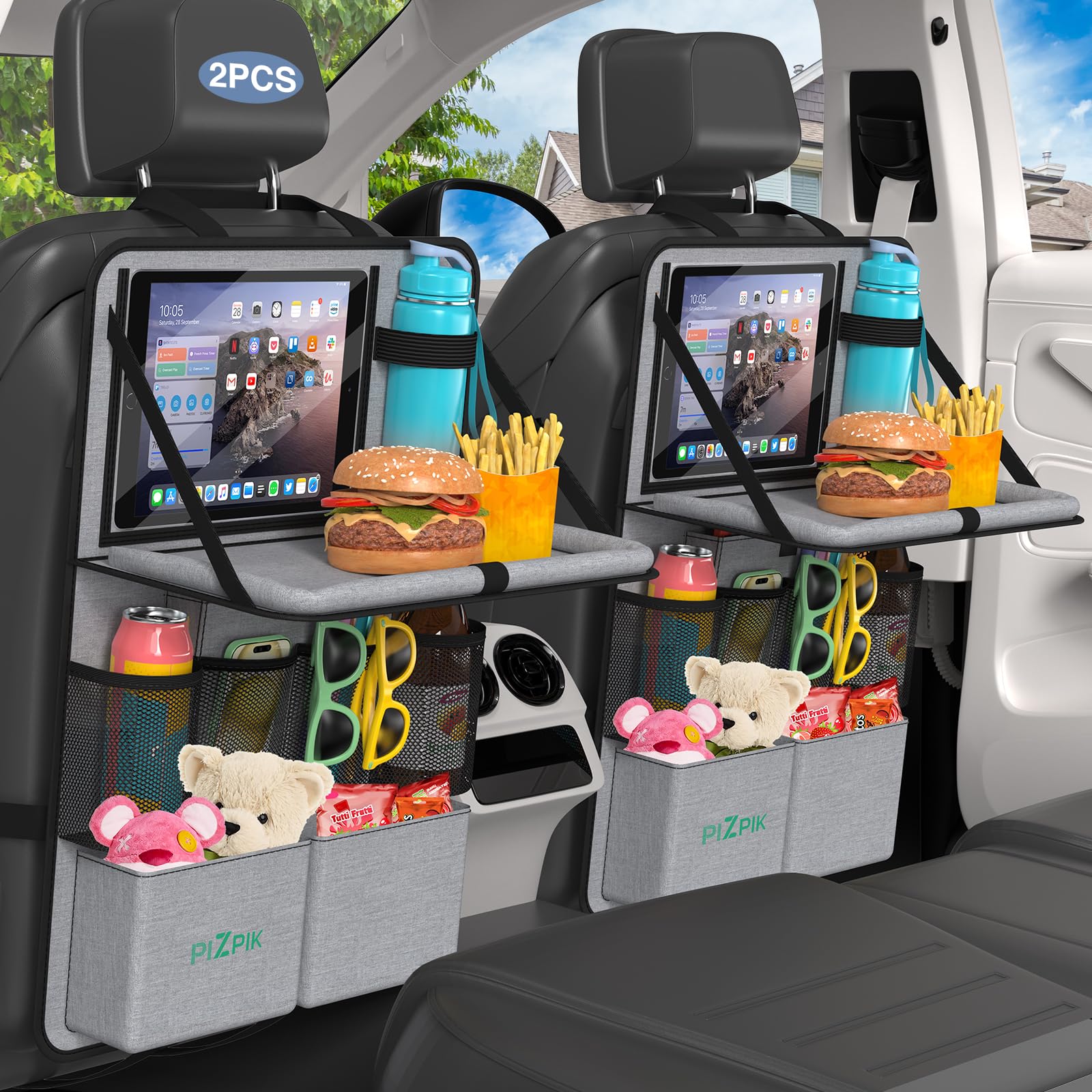 Organizer Sedile Auto 2 Pezzi - Porta Tablet E Oggetti Per Bambini - Foto 8