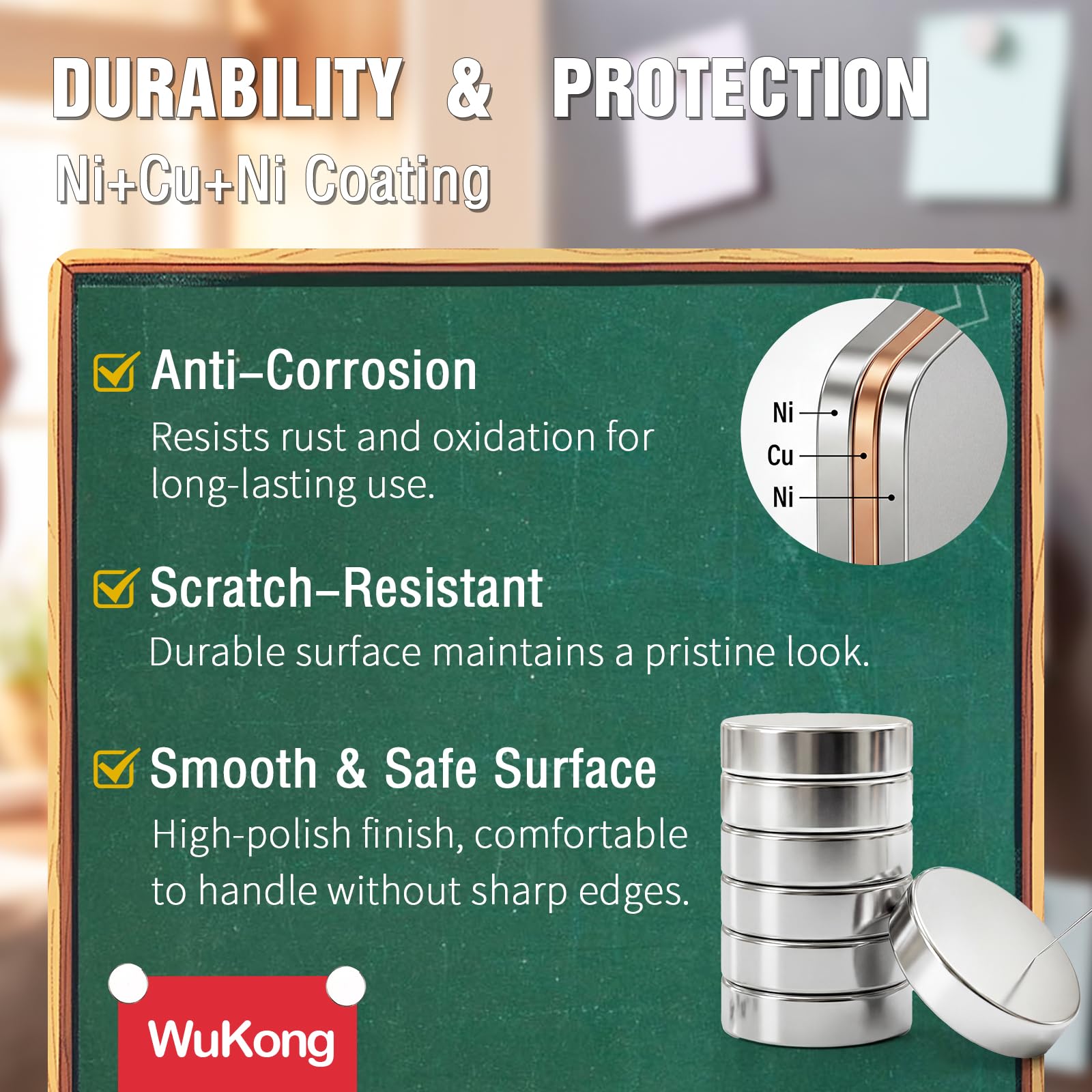 Wukong 200Pcs Imanes pequeños de nevera, 4x2mm Mini imanes de Neodimio Redondos para refrigerador, Oficina