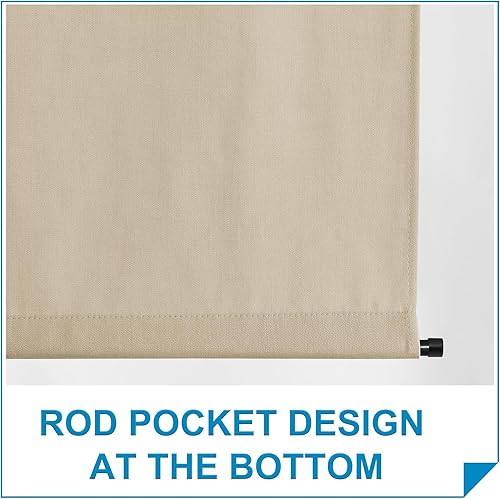 Miniatura 52 de RYB HOME Cortinas de privacidad para puerta francesa, rica textura de lino, cortinas para oscurecer la habitación, cortinas y cortinas