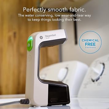 Steamfast VALET Handheld Garment Steamer, Chemical-Free, Removable Tank, Quick Heat-Up Time, Travel Friendly, White