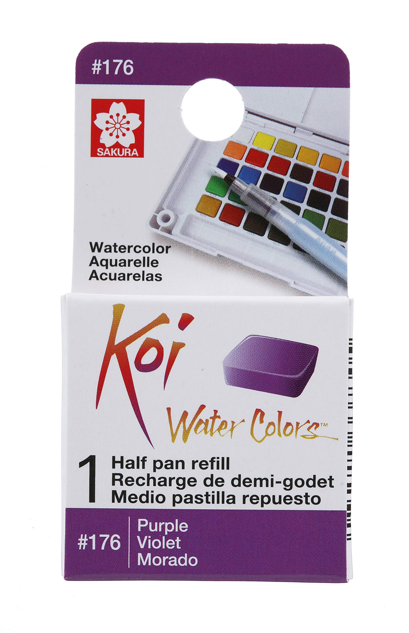 Koi Watercolours Field Box Set Refills, 2 Half Pans, (Purple)