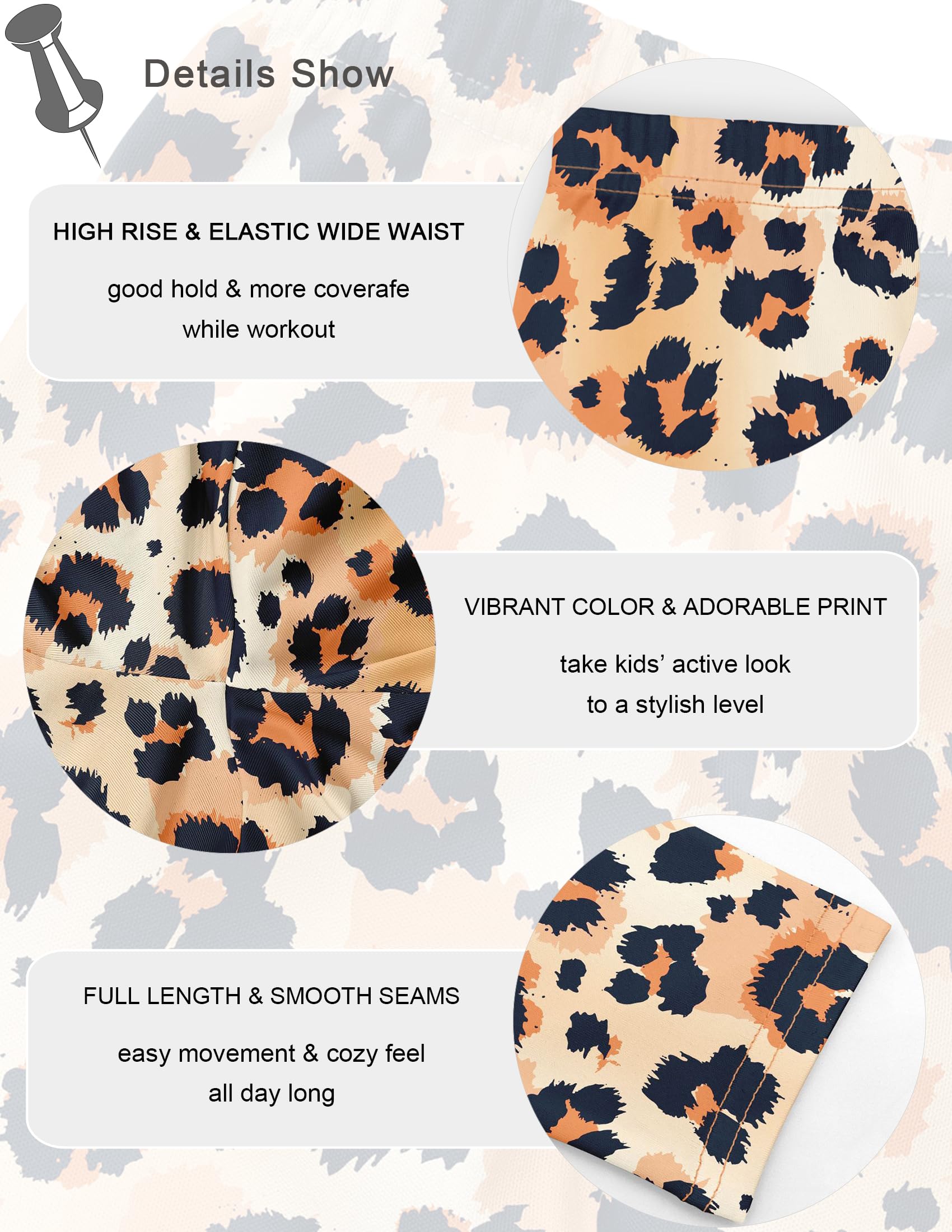 Kiench Leggings largos para niña, 4 unidades