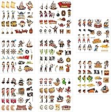 24 Blatt Kinder Piraten Sticker, Gästebuch Geburtstag, Lustige Piraten Sticker für Kinder, DIY Pirat Scrapbooking Aufkleber, für Kindergeburtstag, Basteln, Belohnung