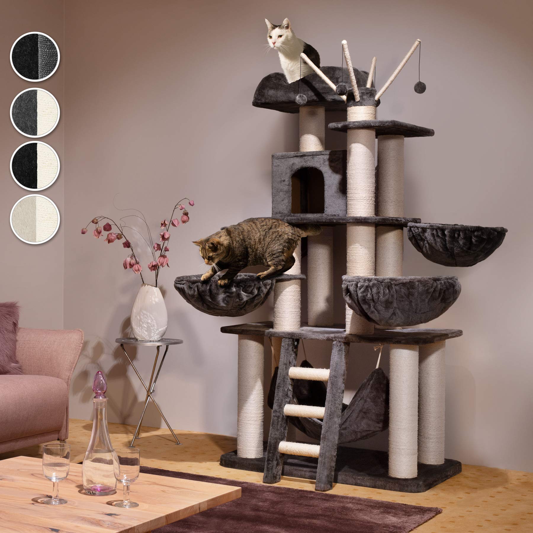 Klimboom - DeluxePet - Kattenhuisje en Mand - beige