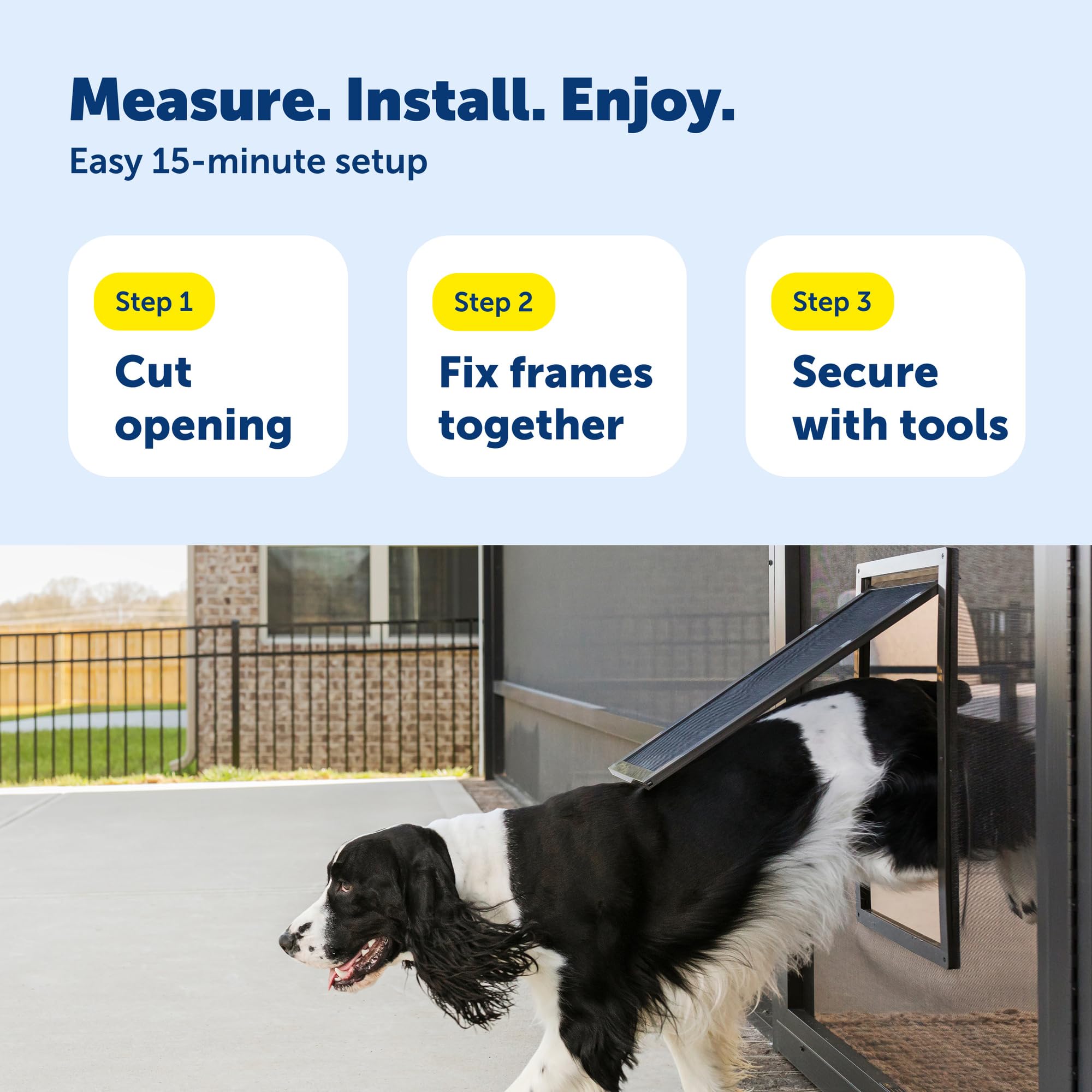 PetSafe Puerta mosquitera para Mascotas, Solapa para Perros y Gatos para Puerta mosquitera, Grande, Ventana, Puerta de tormenta y Porche