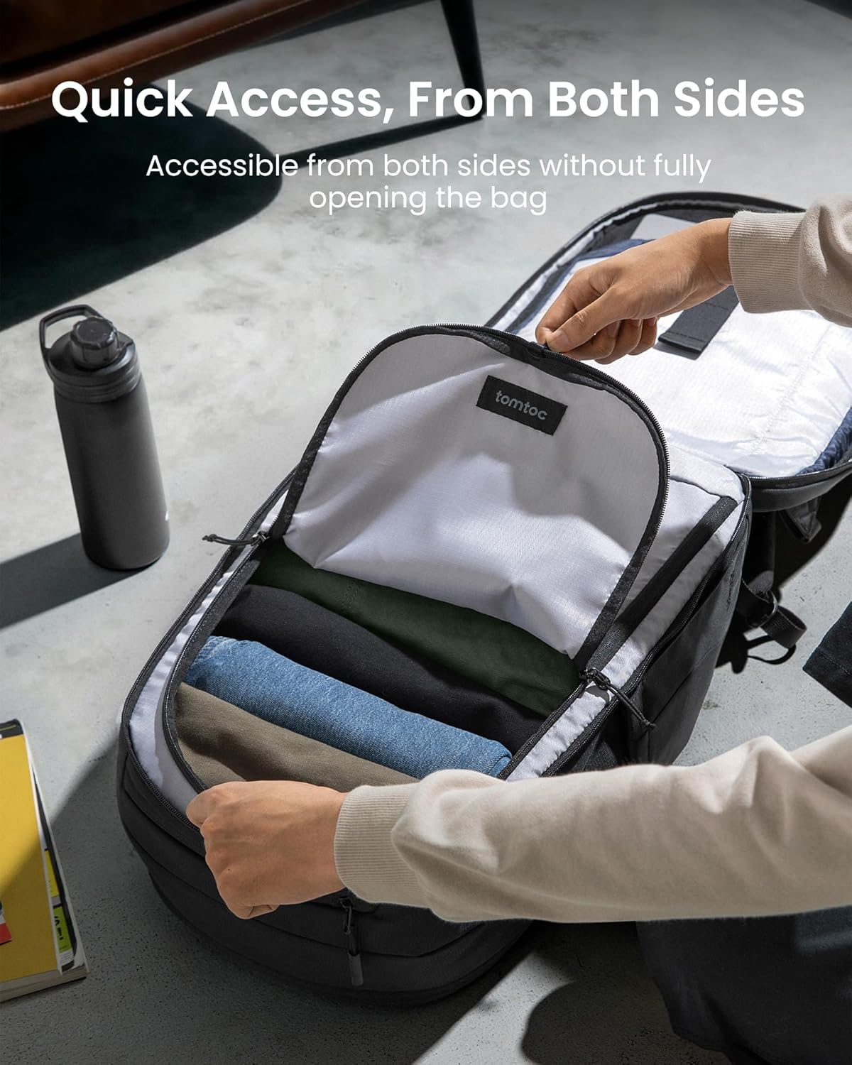 tomtoc Laptop Backpack 26L, Large Business Work Bag Fits 15.6-16 Inch Laptop, Water-Resistant Durable Computer Travel Backpack for Business Trip, Weekend Getaway - Image 8