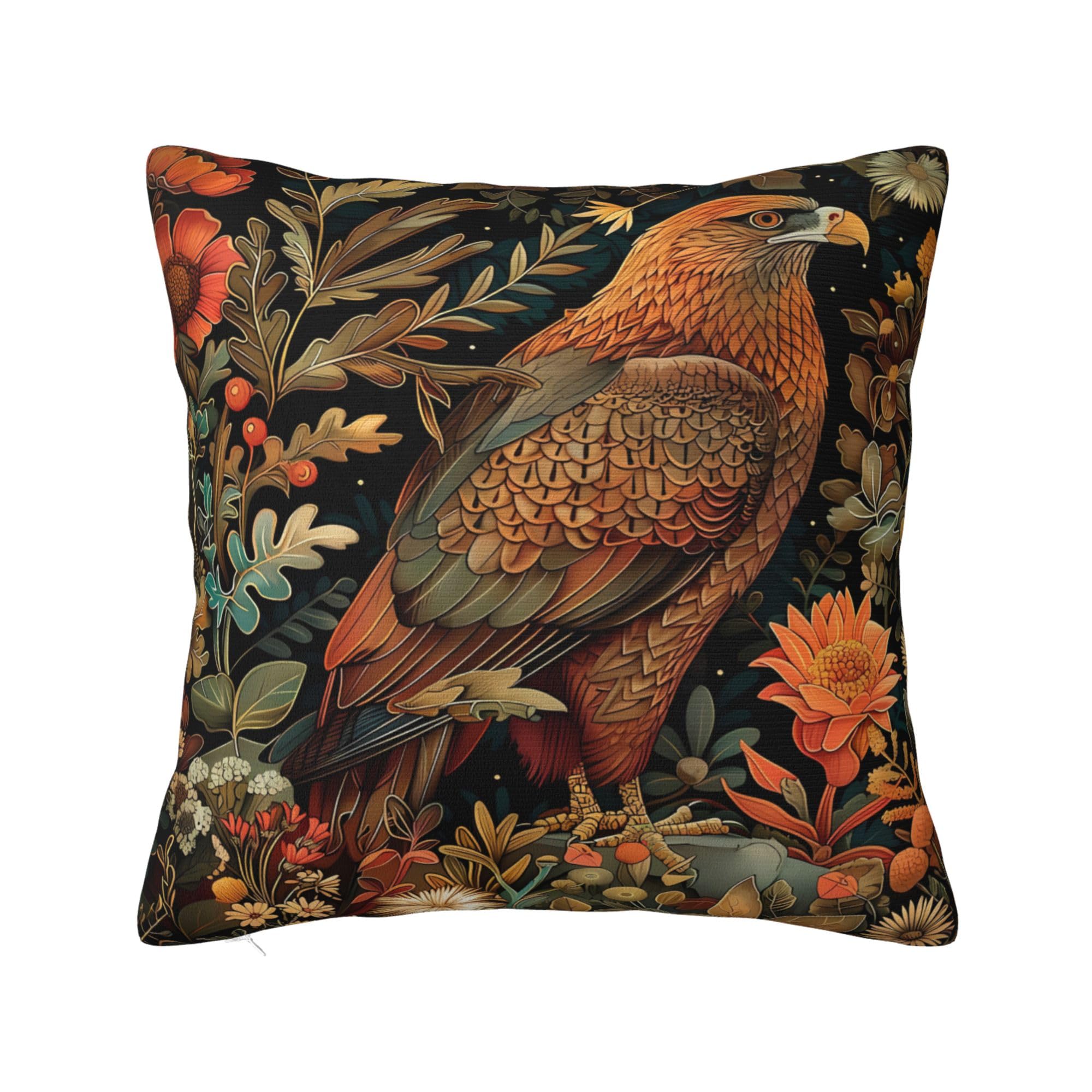 Keebik Bird Art William Morris Mid Century Print Throw Pillow Covers Decorative Outdoor Soft Pillowcases Home Decor Living