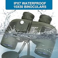 NOCOEX 10x50 Tengerészeti Távcső Éjjellátó Funkcióval, Távolságmérővel és Iránytűvel - Vízálló, Időjárásálló Távcső Hordtáskával 6