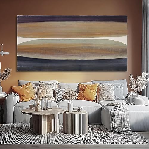 Miniatura 6 de SHEYOYE Decoración artística de pared marrón, lienzo abstracto grande, decoración para colgar en la pared para comedor, carteles estéticos y