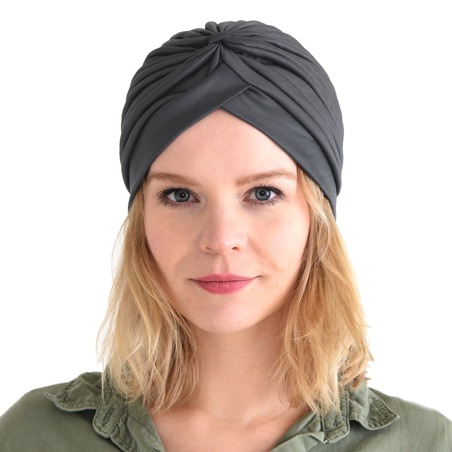 Casualbox Twist Pleated Head Wrap Turban Cap Fortune Teller Hat Retro Vintage