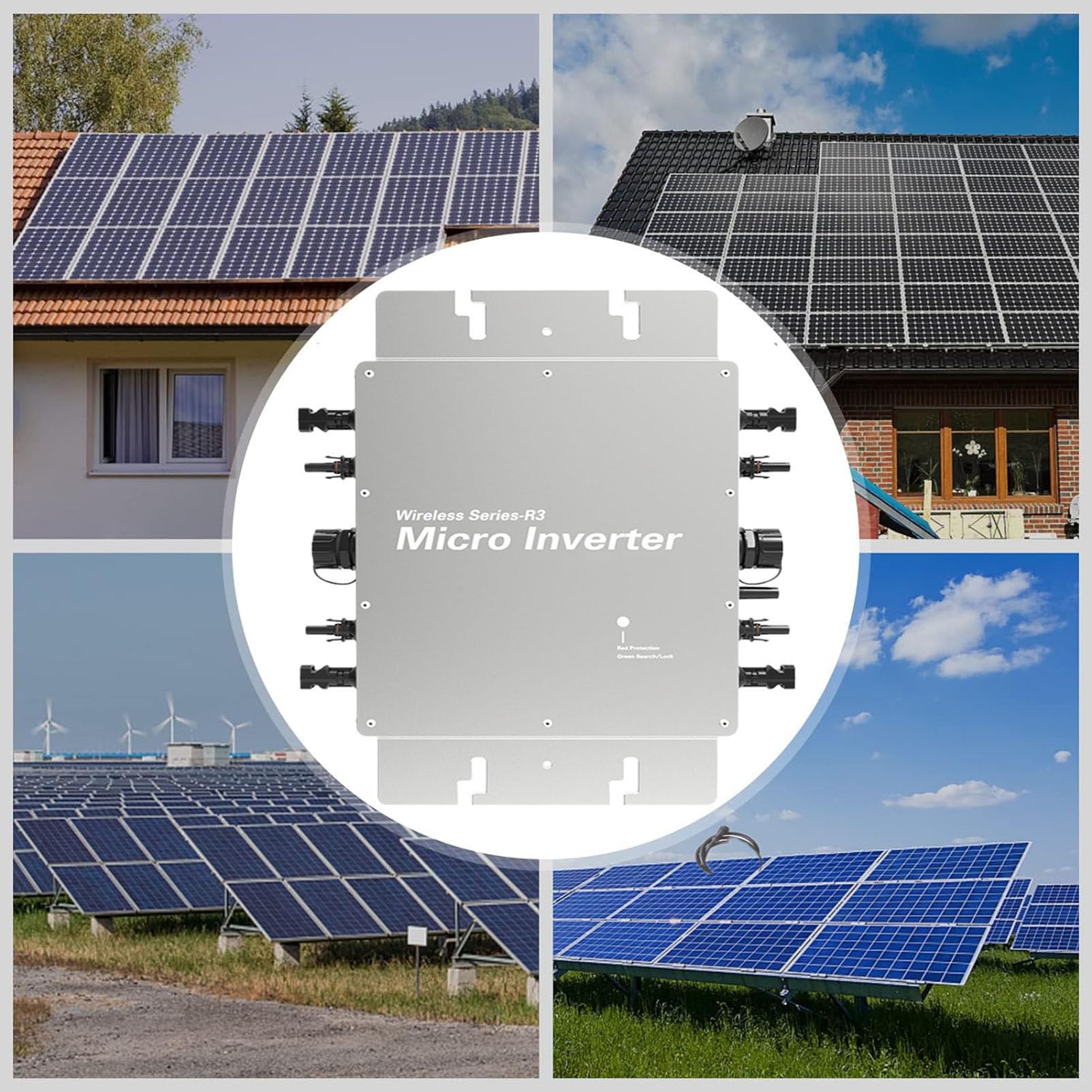 Wechselrichter Solar Grid Tie Inverter 1200W MPPT Grid Tie Micro Wechselrichter PV Wechselrichter Balkonkraftwerk mit WiFi-App-Überwachung