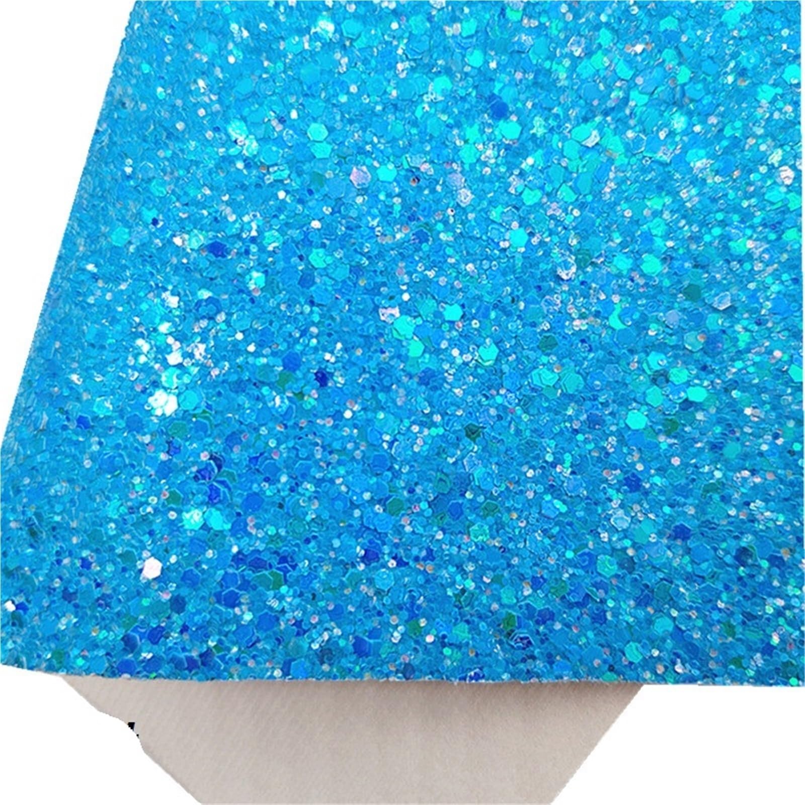 Sparkle PU Leather Fabric Mini Rolls 30x134cm Chunky Glitter Leather Fabric Felt Backing Synthetic for Bows Craft DIY