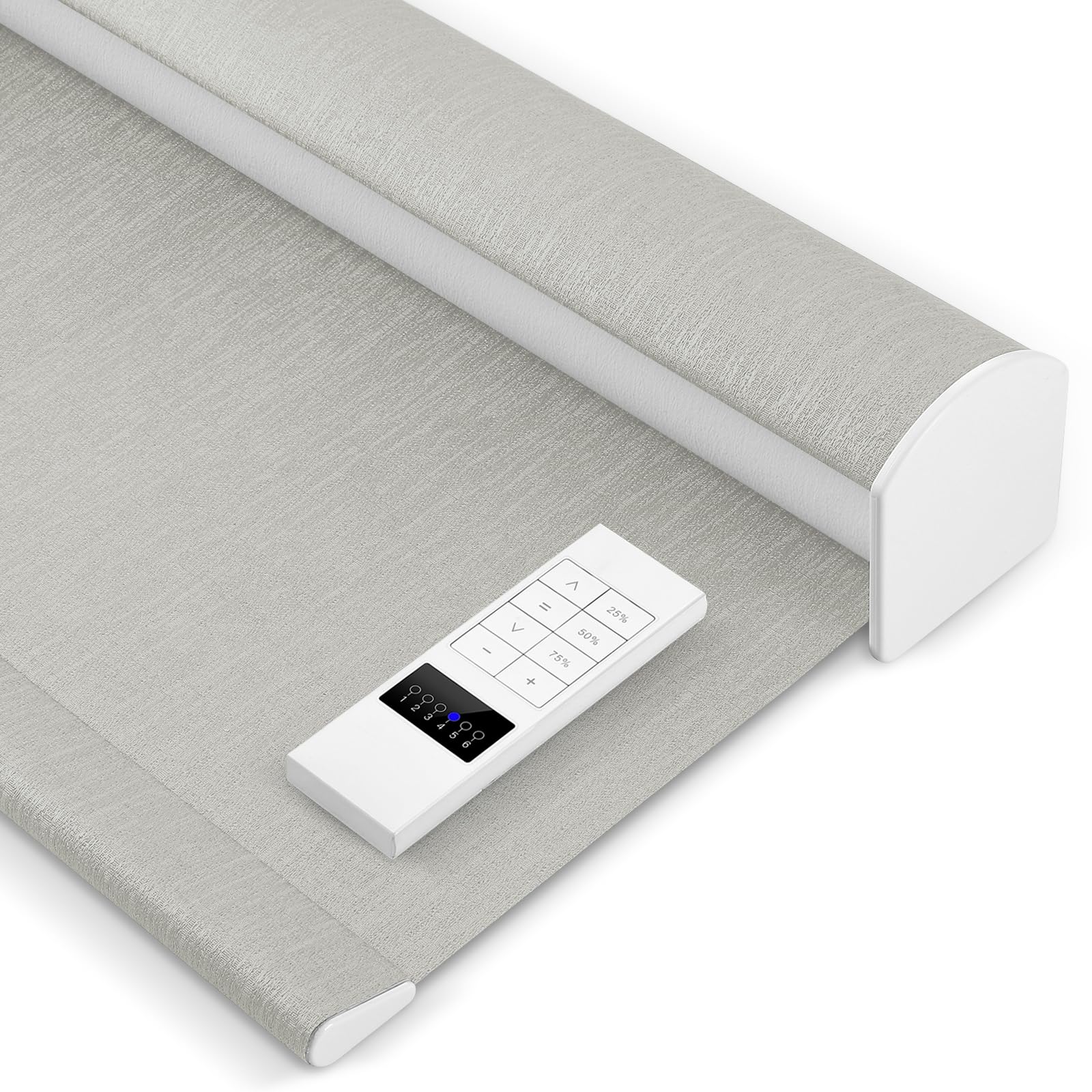 Zshine Motorized Blackout Window Blinds Customize Width (23-95 Inches) Remote Control Wireless and Rechargeable Roller Shades Blinds for Windows, Home, Office, Hotel, Club, Restaurant(82164B)