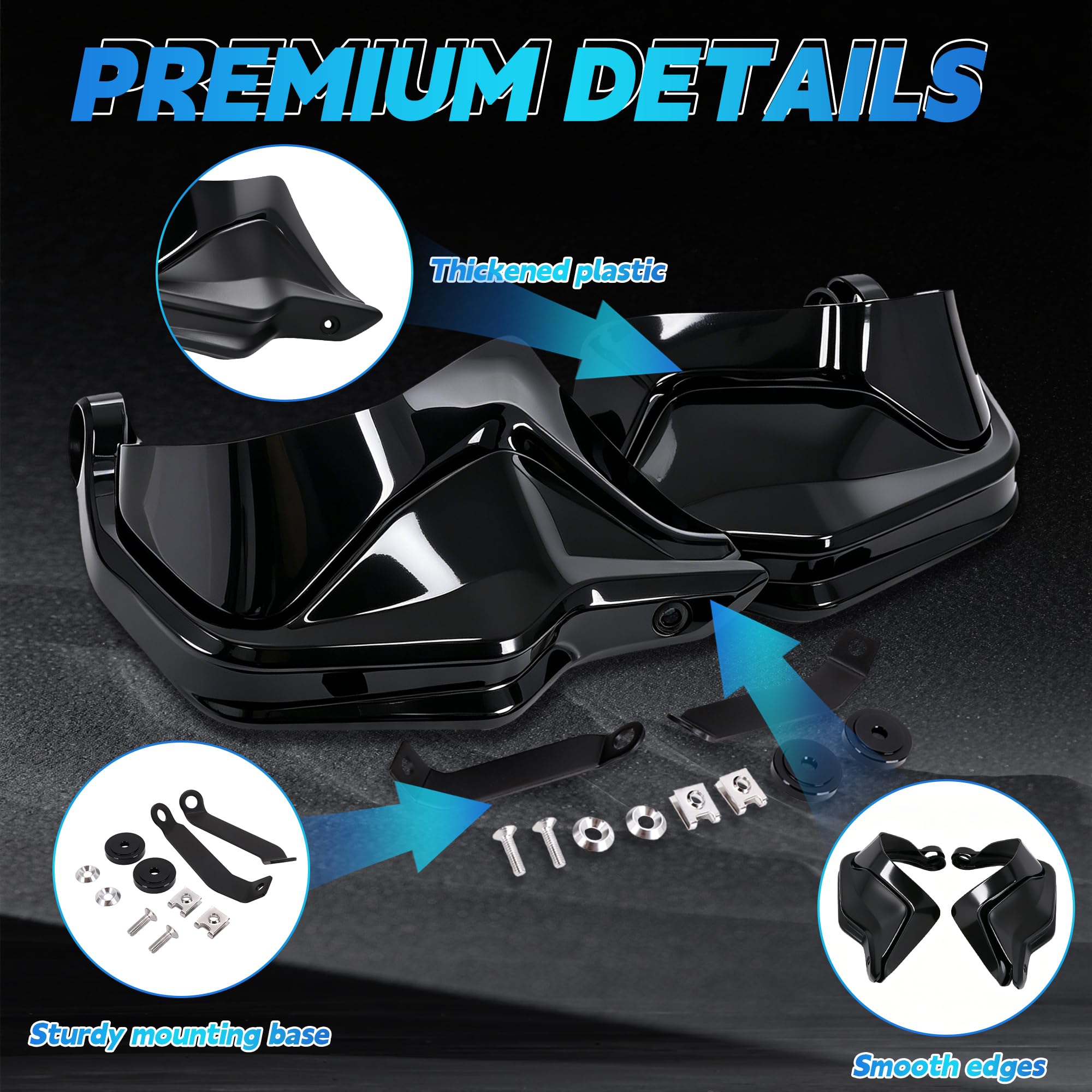 Paramani per moto Deflettori Parabrezza Protezione ABS per NC700X 750X CB650F CTX700 2014-2018 DCT NC750S 2013-2023 (Nero)