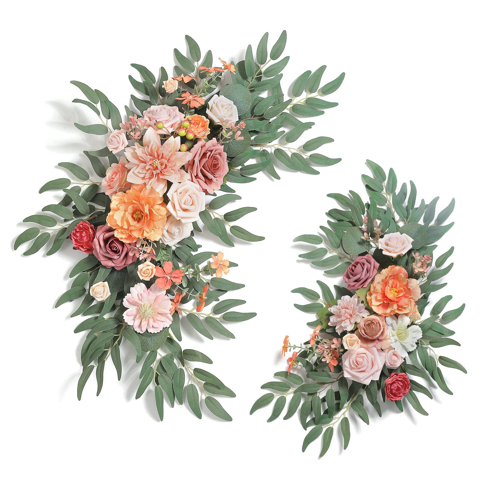 YYHUAWU Artificial Wedding Arch Flowers Swag Kit (Pack of 2) for DIY Fake Flower Arrangements Party Welcome Ceremony Sign and Reception Backdrop Floral Decoration (Blush Pink) Box Damaged