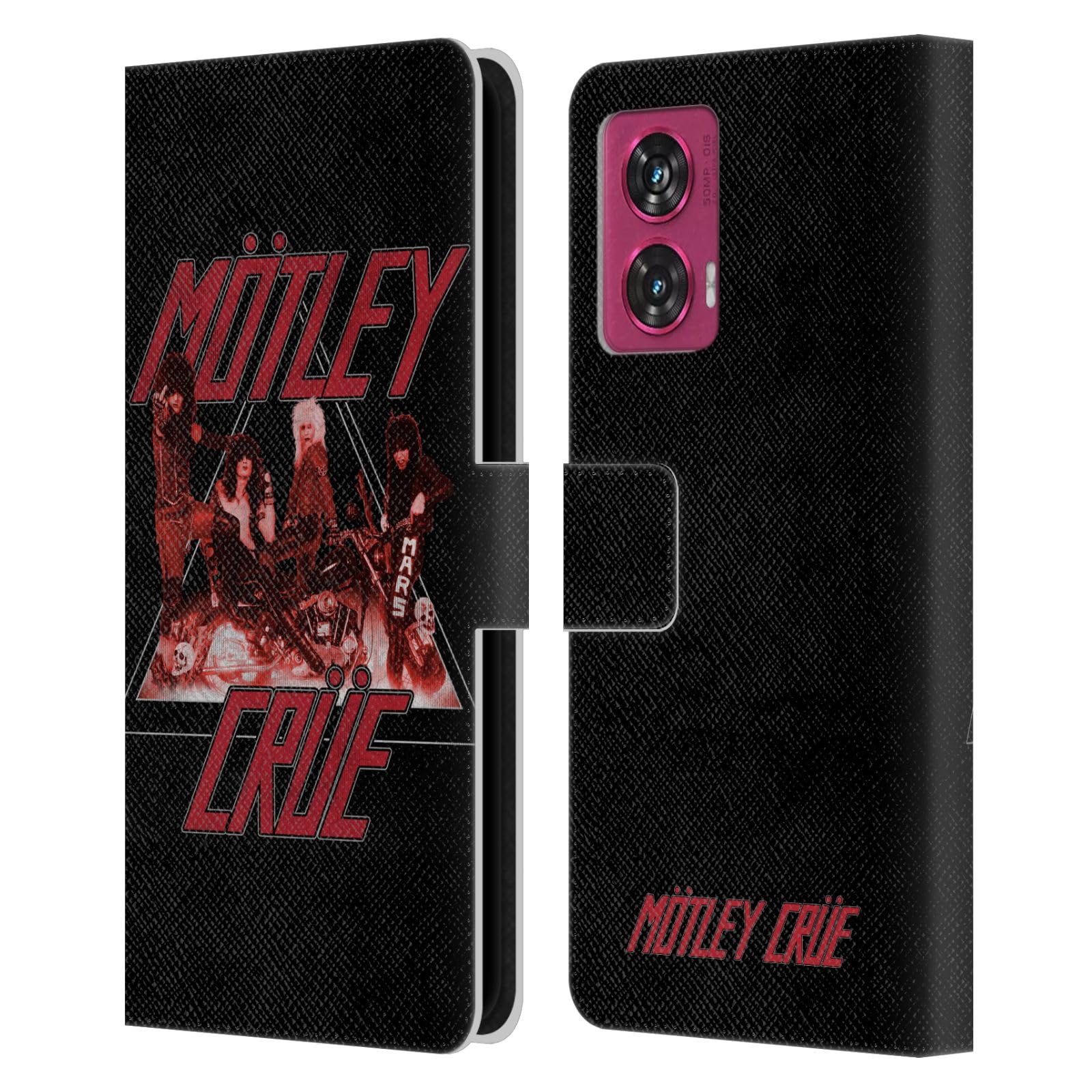 Head Case Designs Officially Licensed Motley Crue Too Fast Key Art Leather Book Wallet Case Cover Compatible with Motorola Edge 50 Fusion