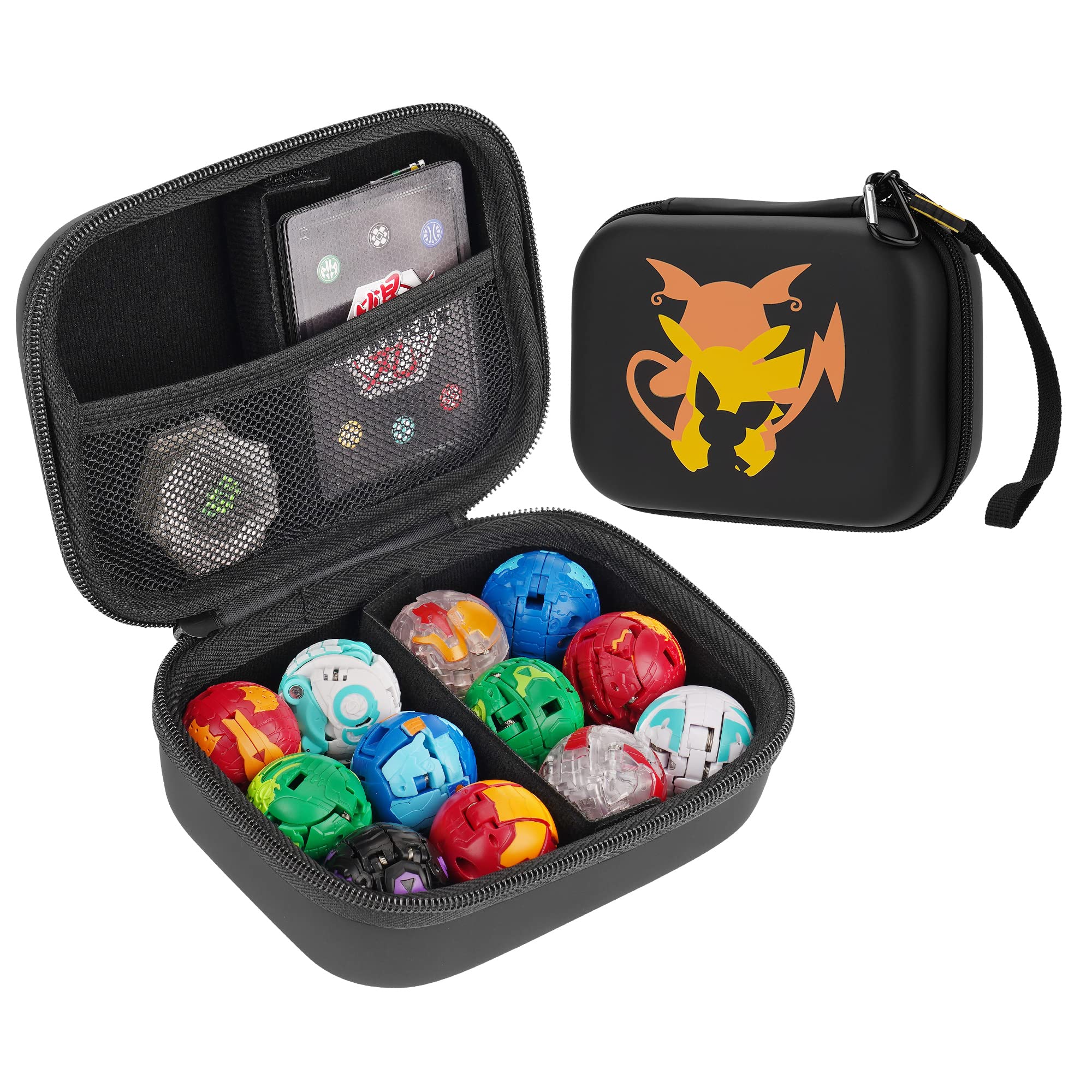 Toy Organizer Case Compatible with Bakugan Battle Planet, BakuCores, Armored Alliance, Geogan Rising, Toy Organizer Storage Container Holder (12, Yellow)